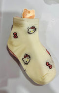 Cute Cartoon Socks – Kawaii Hello Kitty Style Ankle Socks for Kids (3 pairs)
