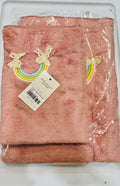 Soft Plush Bath Towel Set – Cute Rainbow Embroidery