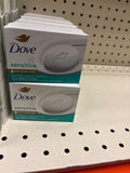 Dove Sensitive Beauty Bar – Fragrance Free, Hypoallergenic, ¼ Moisturizing Cream