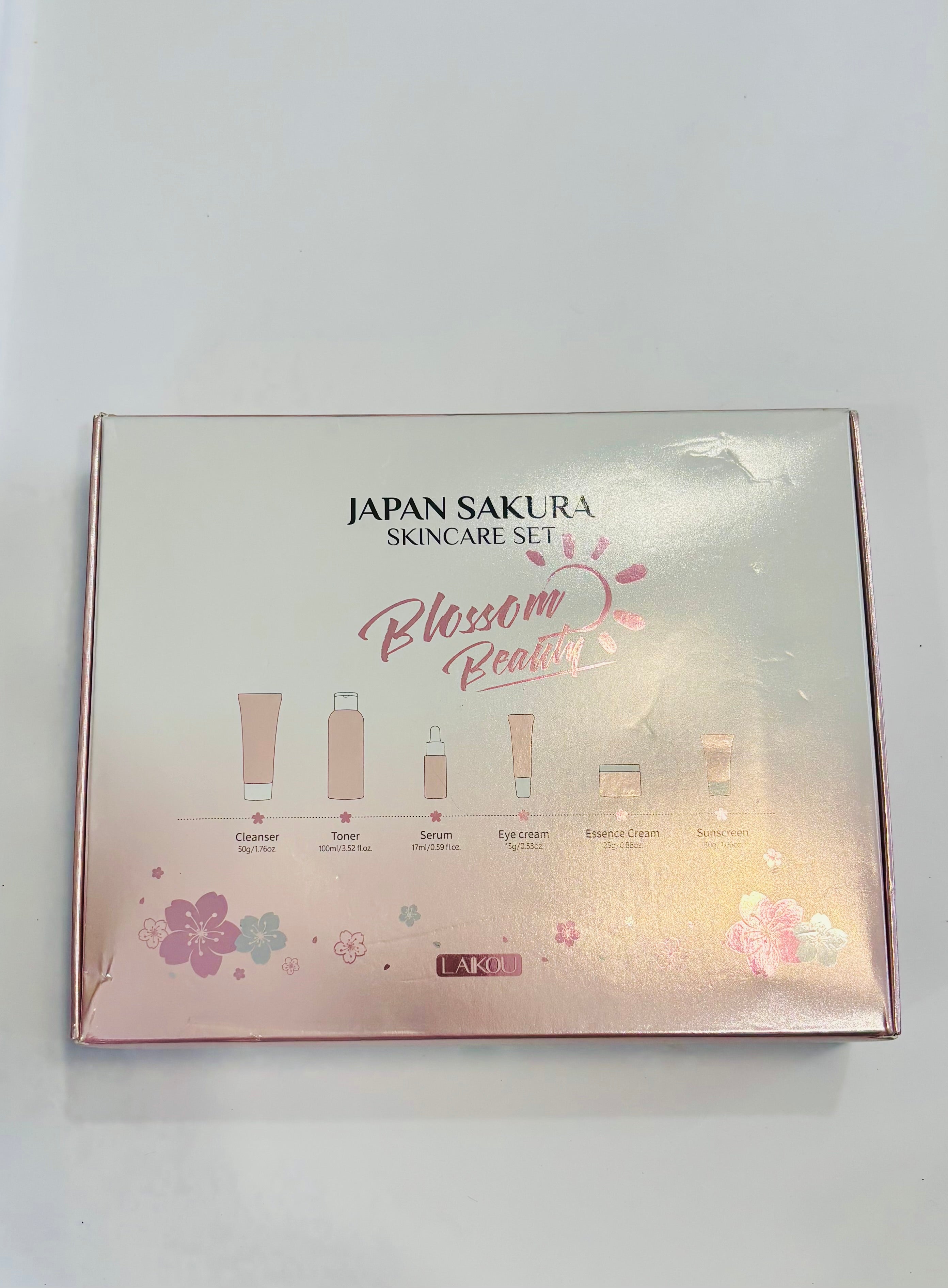 Japan Sakura Skincare Set – Cleanser Toner Serum Eye Cream Essence Gift Set