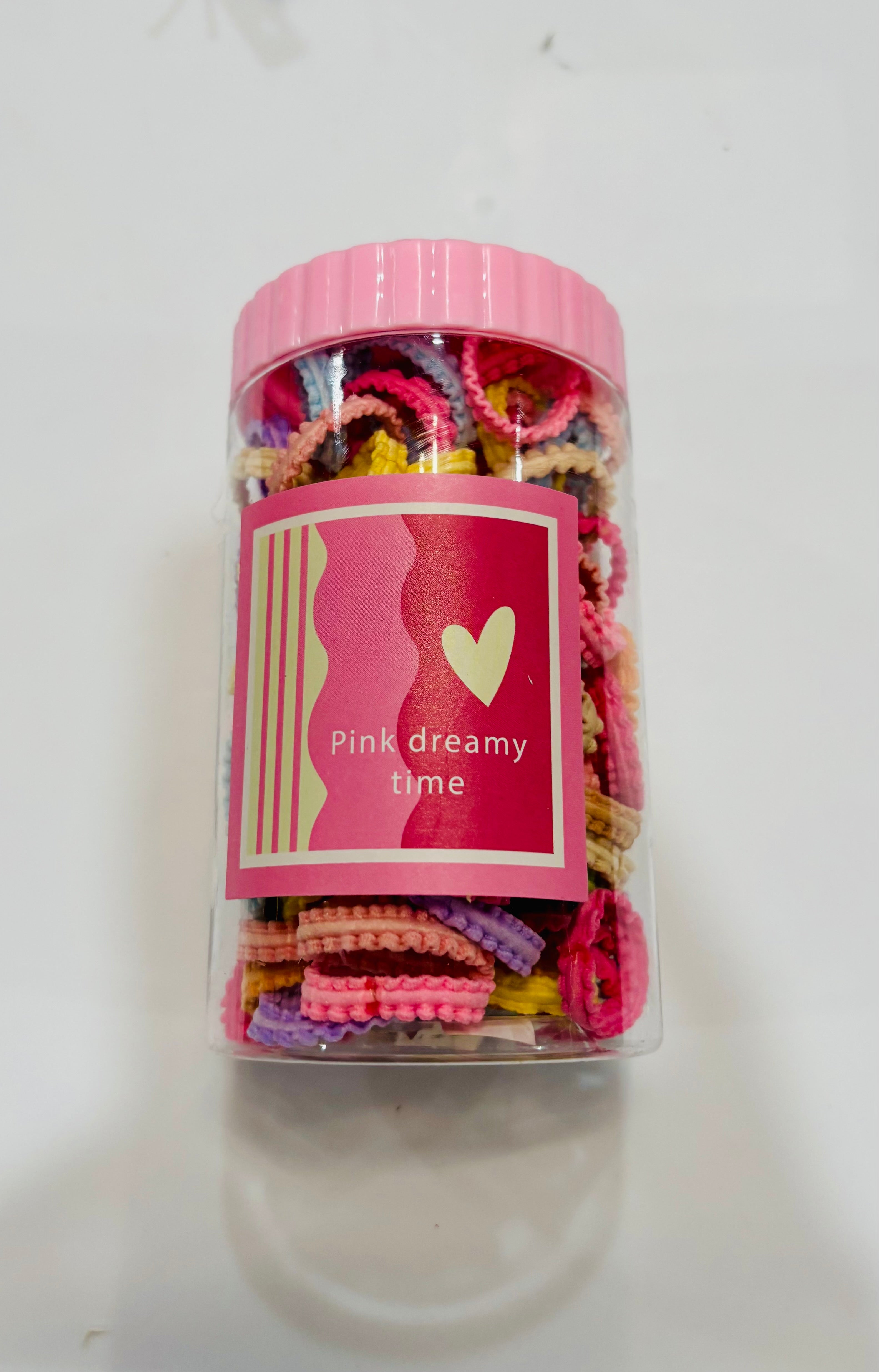 Colorful Elastic Hair Ties Set – Soft Mini Hair Bands in Storage Jar