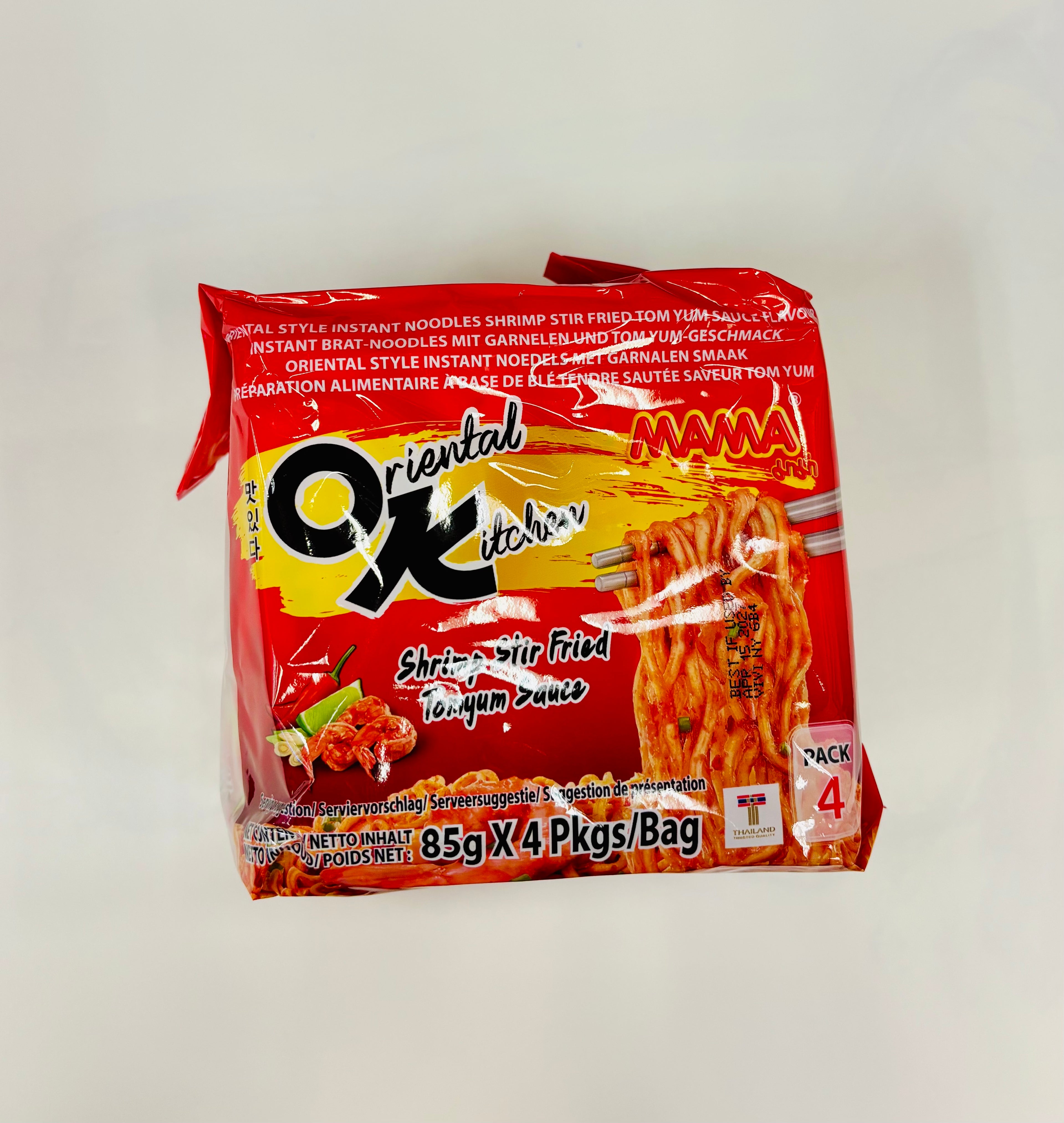 Mama ok shrimp stir fried Tomyum sauce noodles