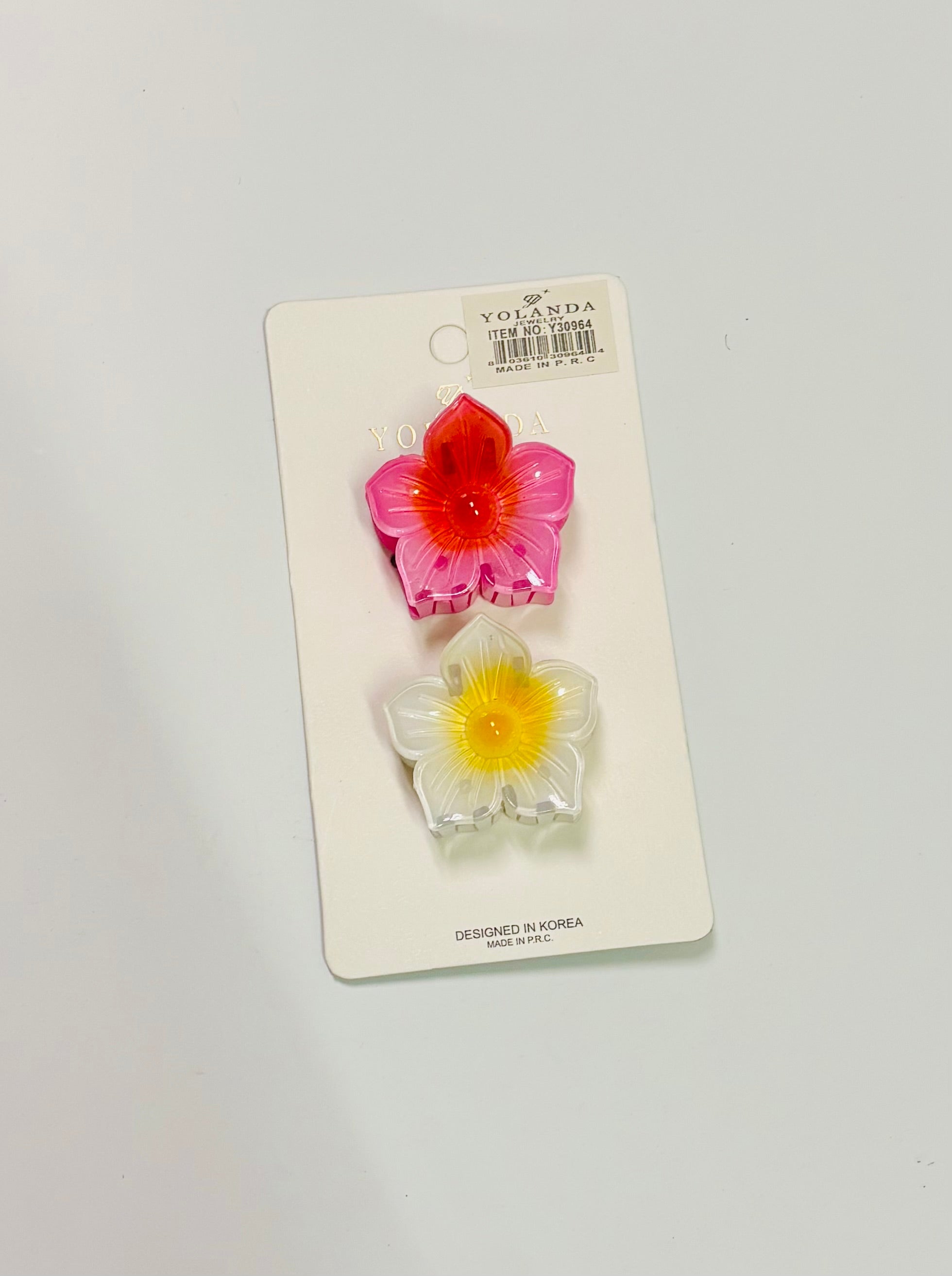 Flower Hair Claw Clip Set – Cute Acrylic Floral Hair Clips for Women & Girls (2 Pack)