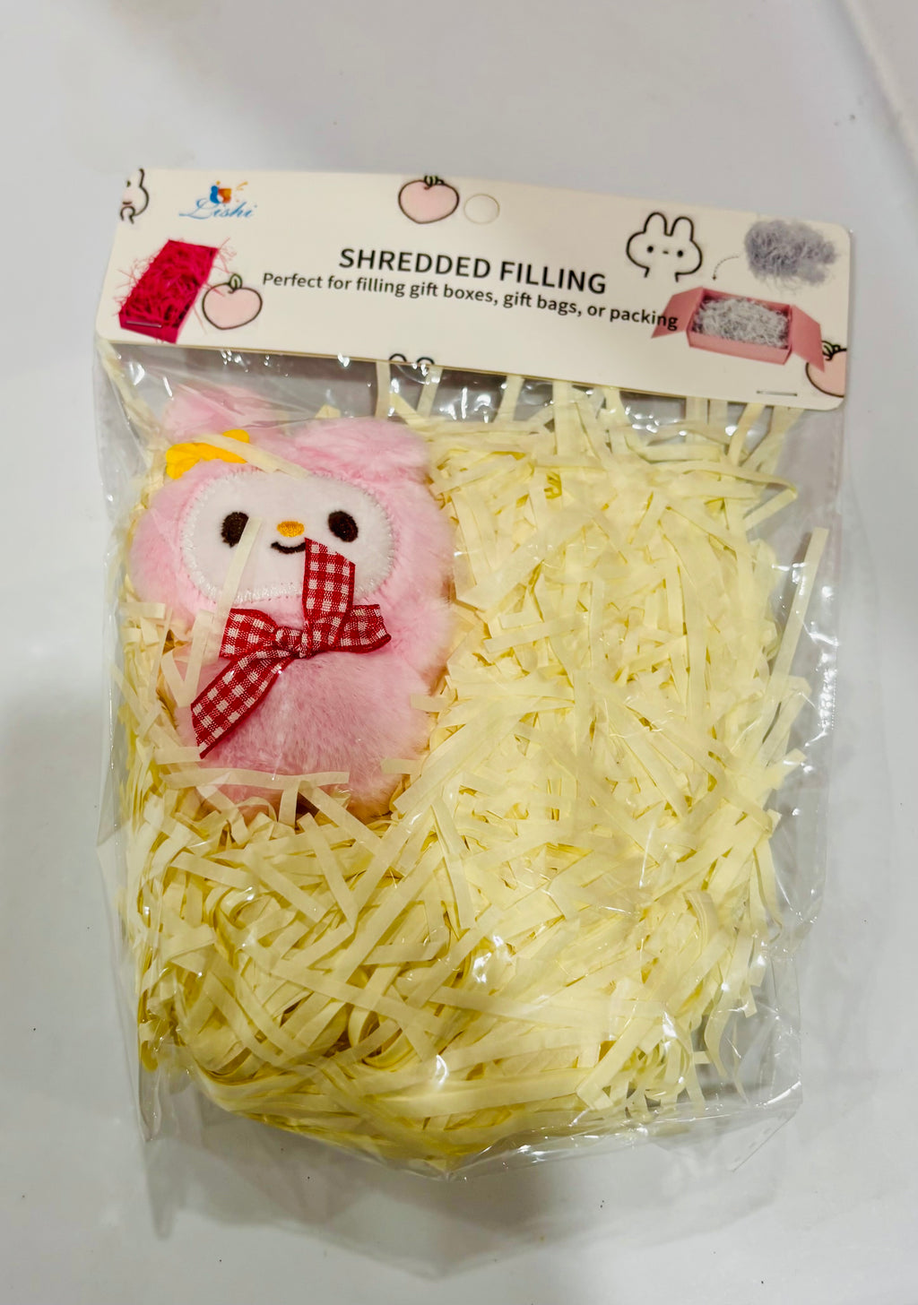 Shredded Paper Filling – Gift Box Filler with Cute Plush Accent