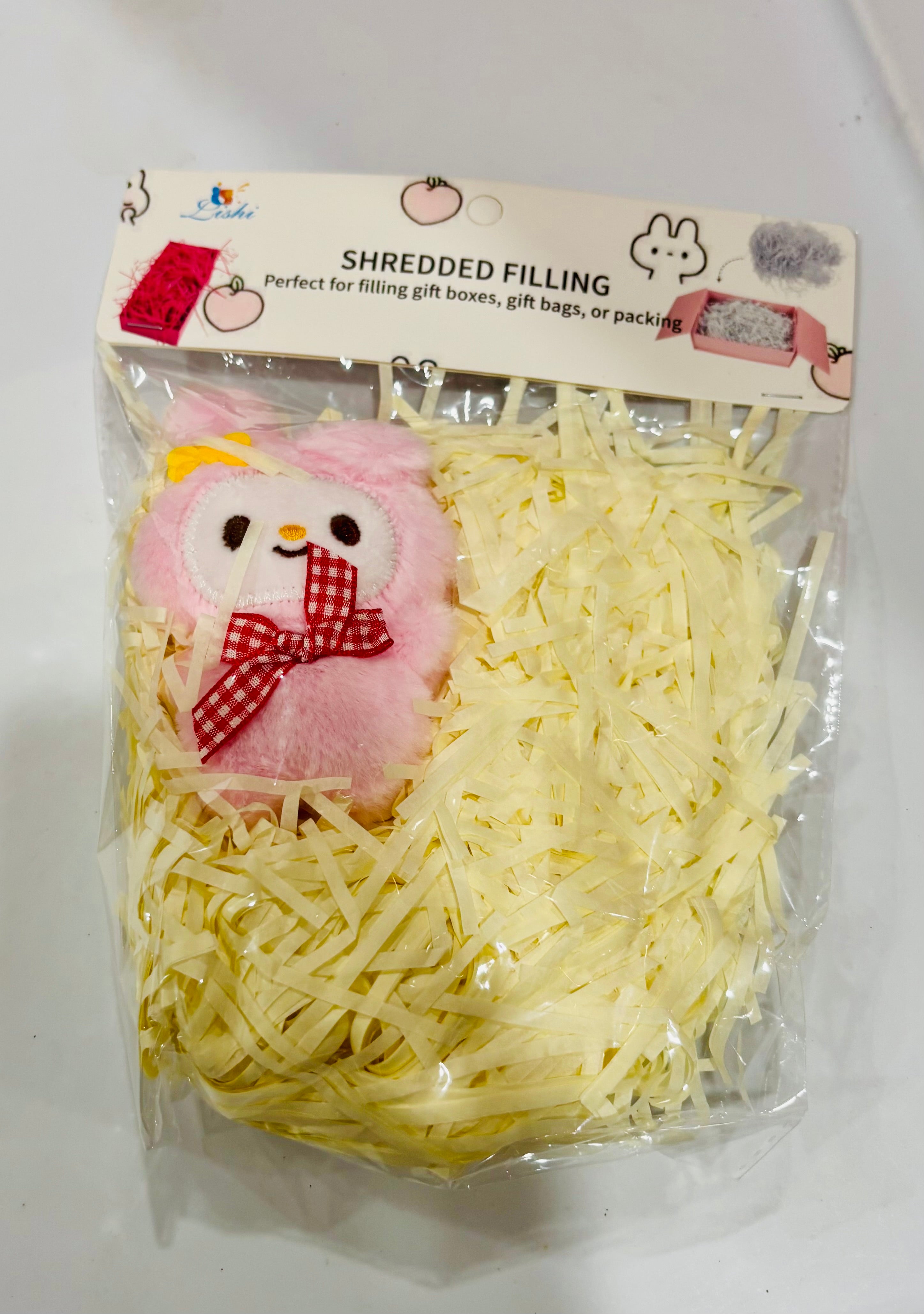 Shredded Paper Filling – Gift Box Filler with Cute Plush Accent