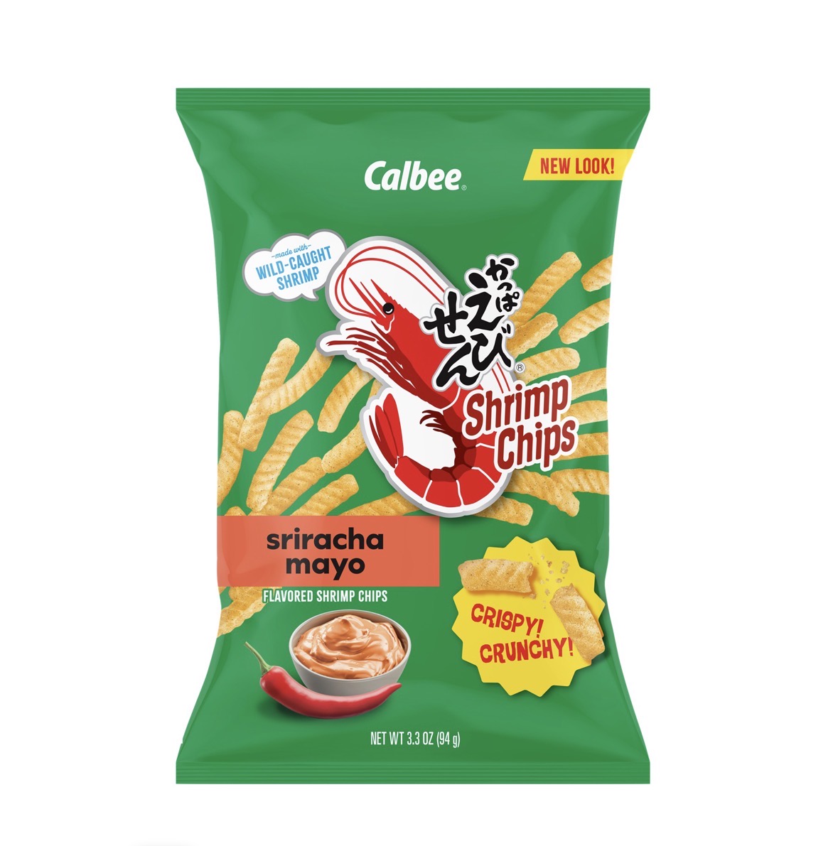 Calbee Shrimp Chips Sriracha Mayo Flavor Japanese Snack Crispy Crunchy Chips 3.3oz