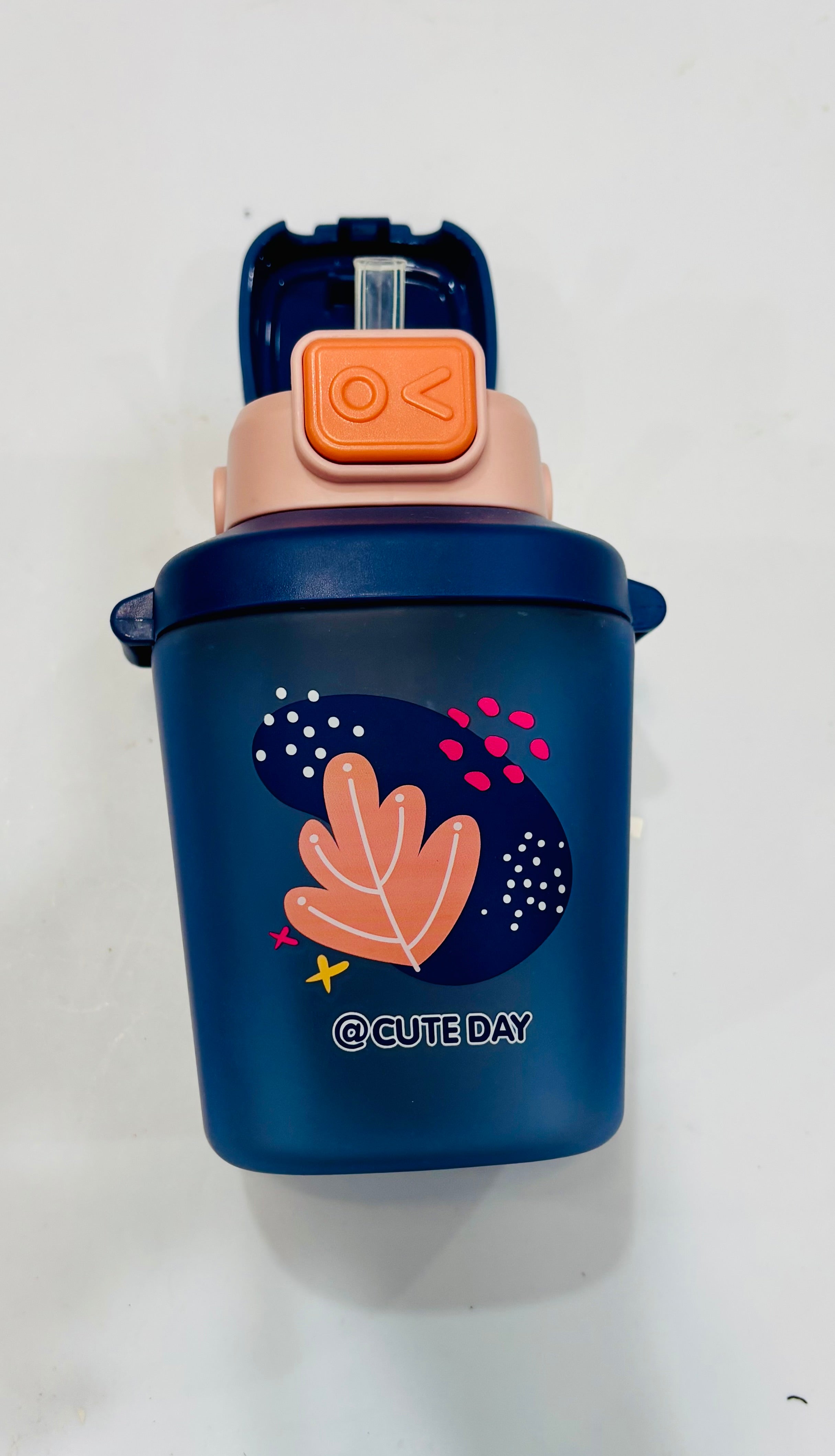Cute Kids Water Bottle with Straw – Leakproof Flip Lid BPA-Free Reusable Cup