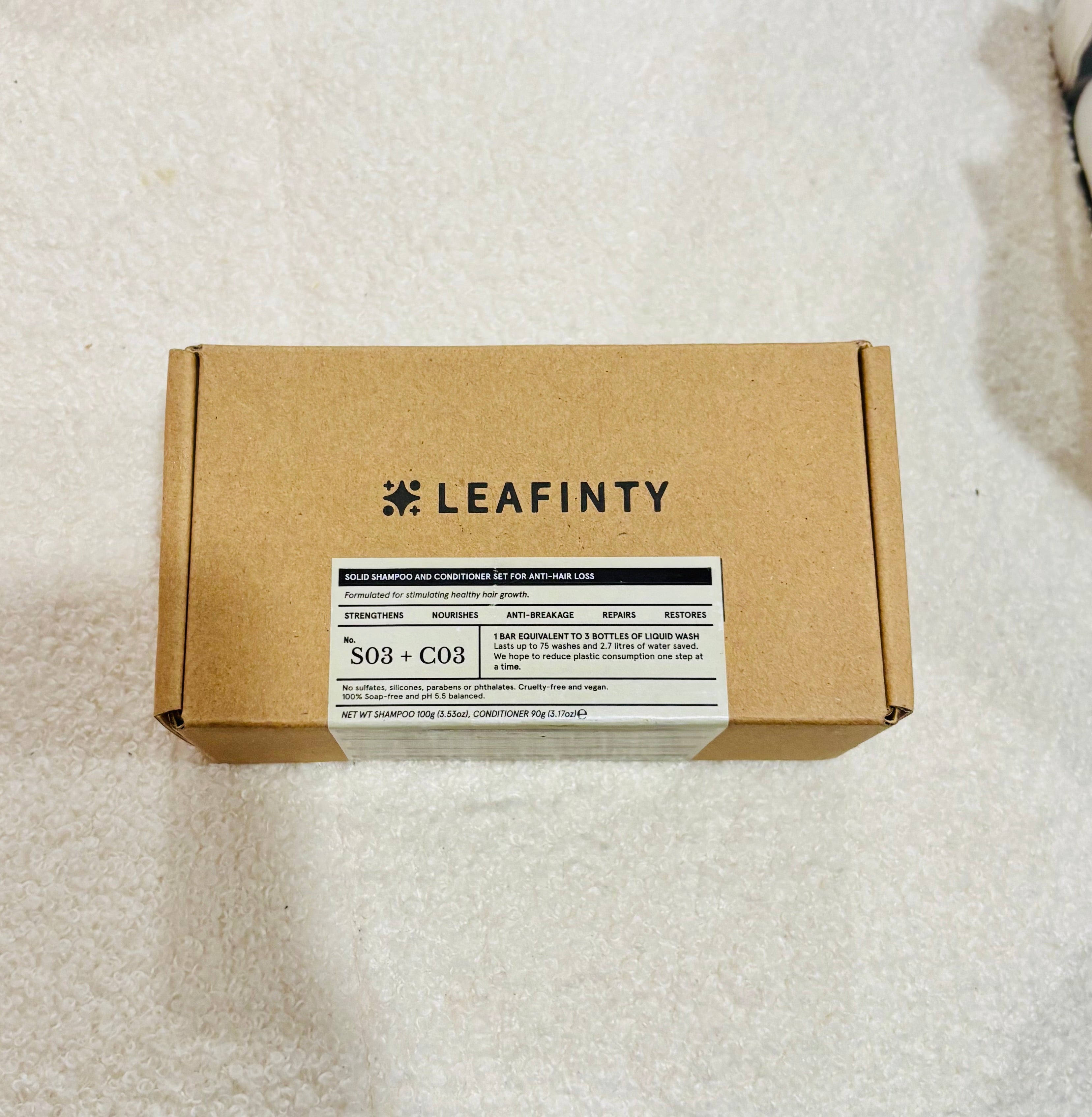 LEAFINTY Solid Shampoo & Conditioner Bar Set – Anti Hair Loss, Strengthening & Nourishing Hair Care (Eco-Friendly, Vegan)