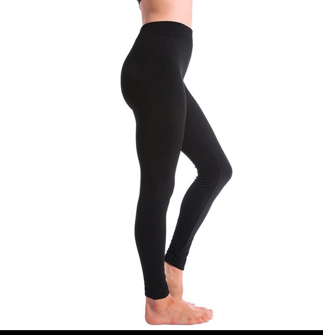 Black Fleece-Lined Leggings for Women | Warm Stretchy Winter Leggings