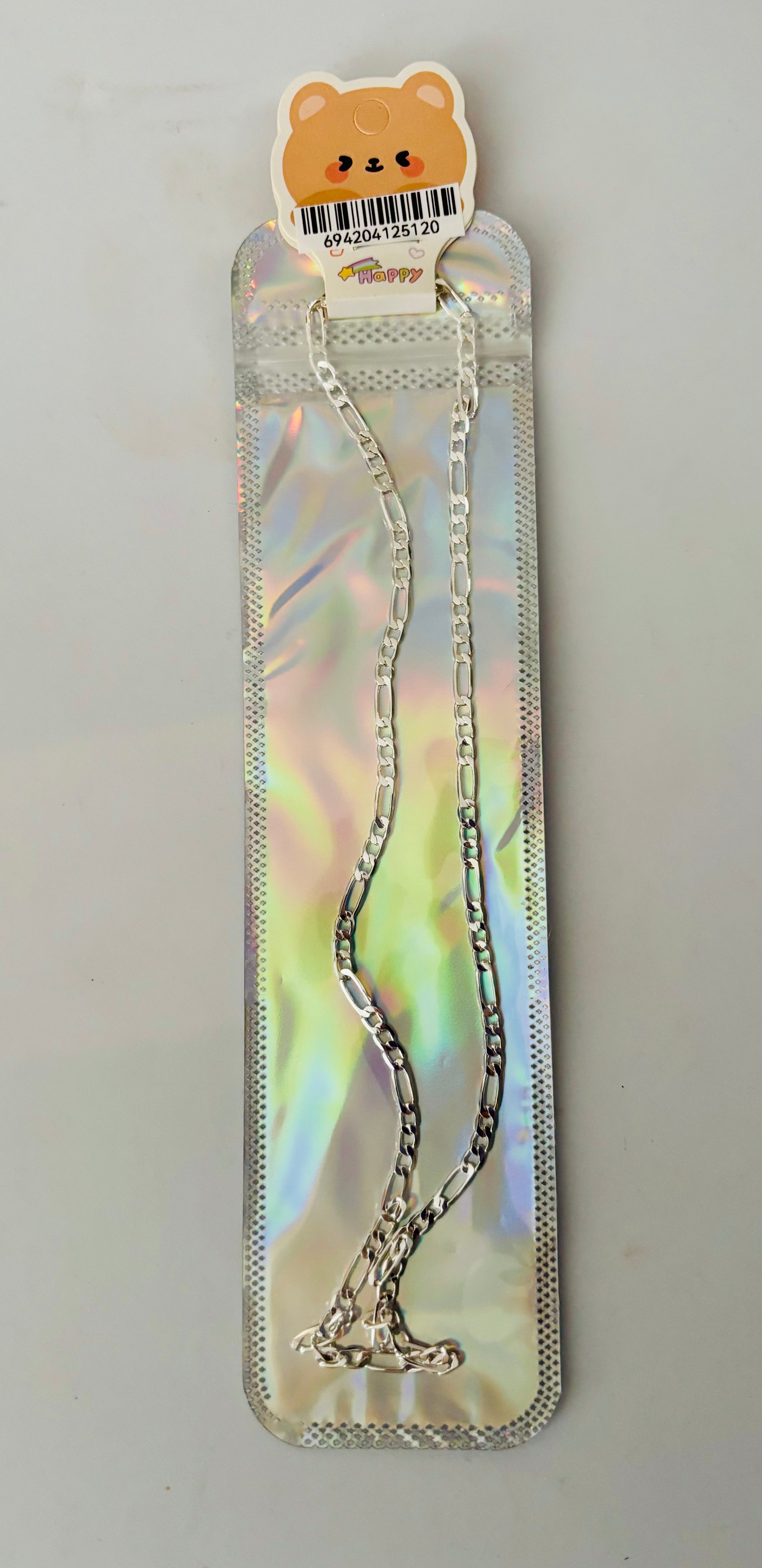 S925 Sterling Silver Chain Necklace – Minimalist Figaro Style Jewelry