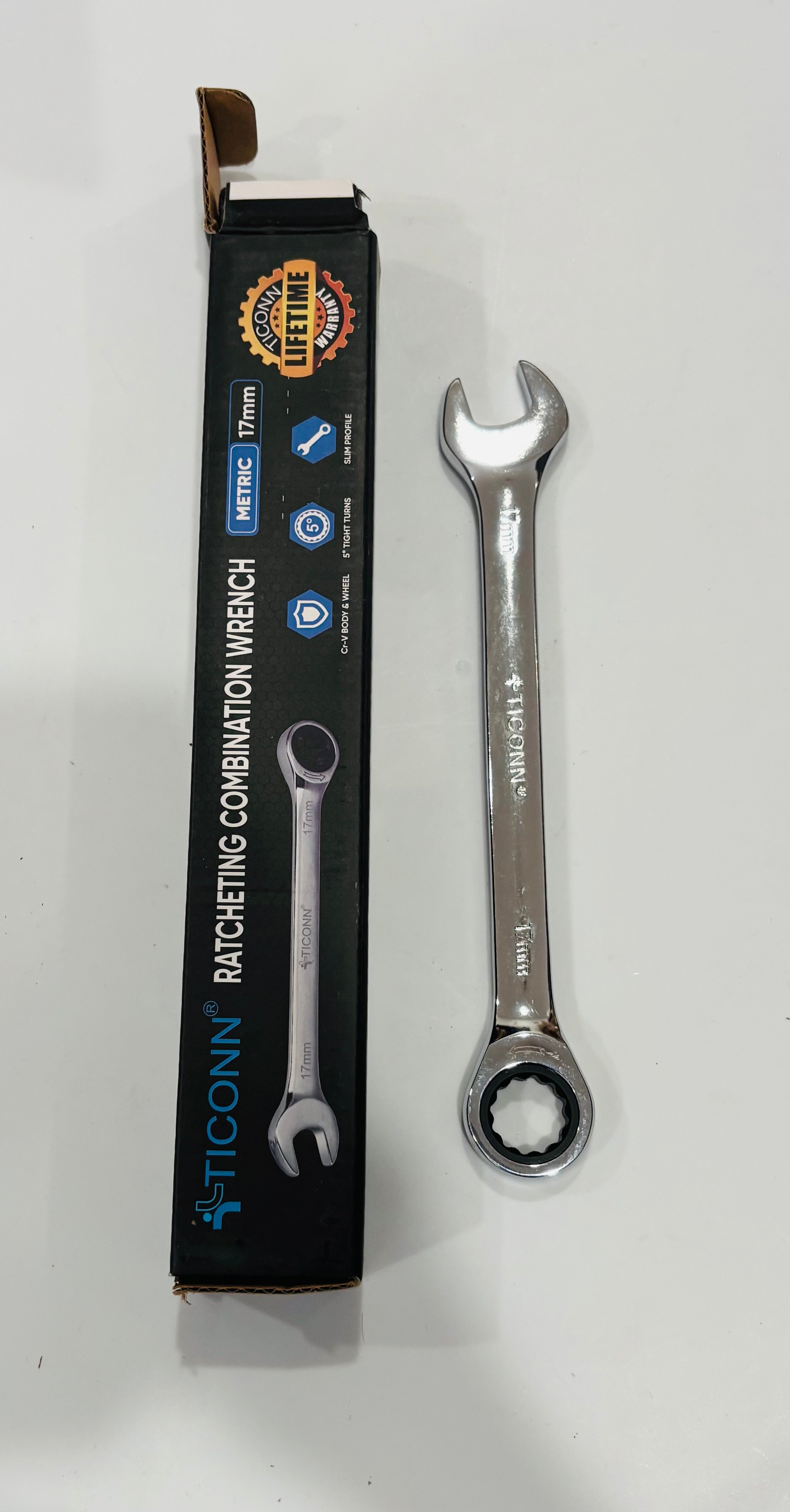 17mm Ratcheting Combination Wrench – Metric Hand Tool