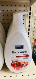 Simply Body Care Pomegranate & Mango Body Wash 34oz – Hydrating Fruit Scent Shower Gel