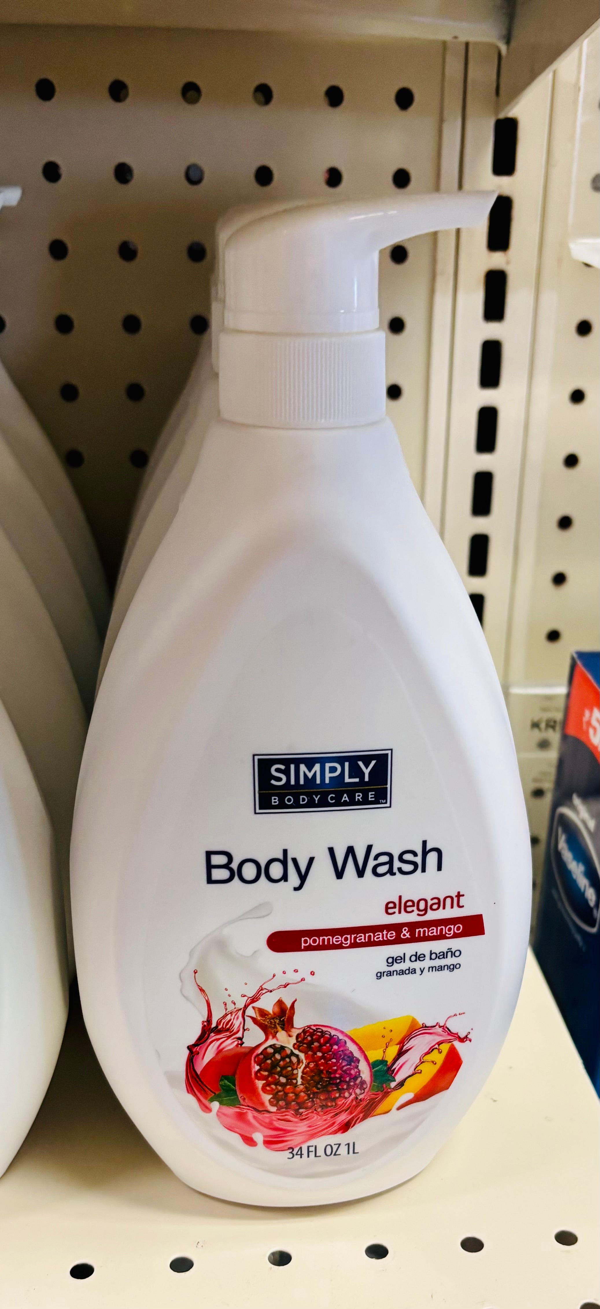Simply Body Care Pomegranate & Mango Body Wash 34oz – Hydrating Fruit Scent Shower Gel