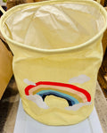 Foldable Laundry Basket – Fabric Storage Bin with Handles (Rainbow Design)