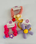 Handmade Cute Flower Hair Scrunchie – Soft Elastic Hair Tie for Women & Girls
