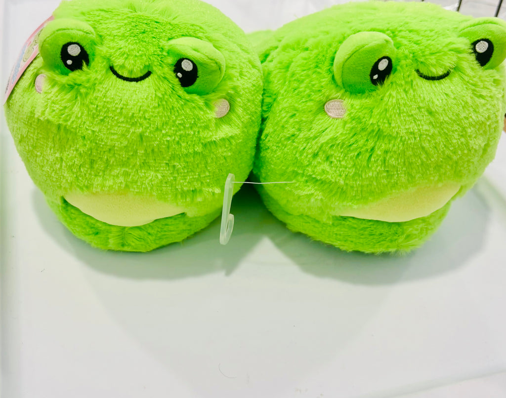 Cute Frog Plush Slippers – Soft Cartoon Animal Indoor House Shoes