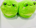 Cute Frog Plush Slippers – Soft Cartoon Animal Indoor House Shoes