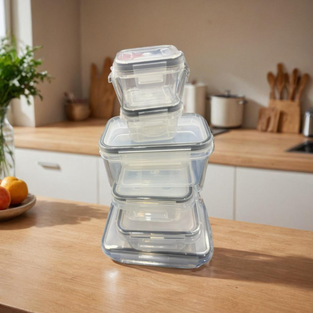 Stackable Airtight Food Storage Containers Set – Clear, Leakproof – $3.49/Set