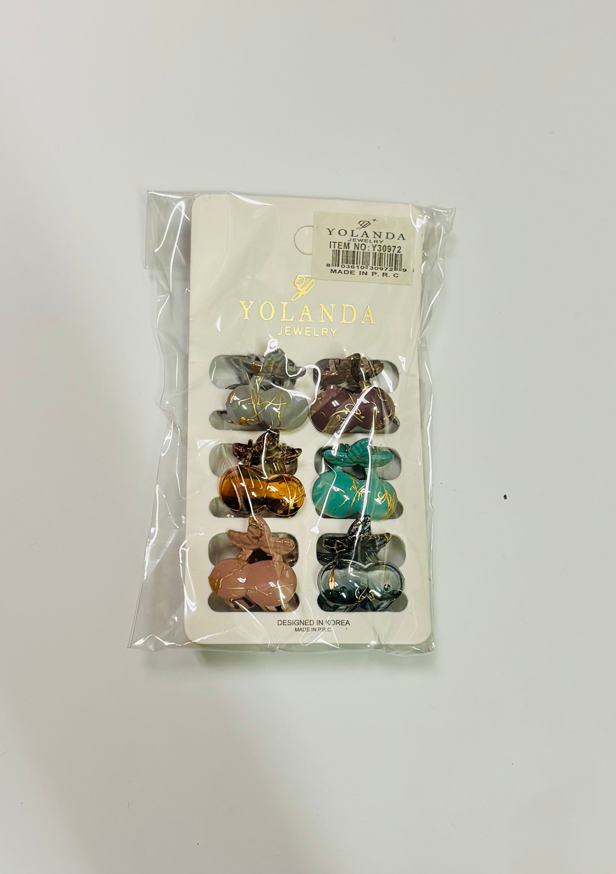 Mini Marble Hair Claw Clip Set – Small Acrylic Hair Clips for Women & Girls (6 Pack)