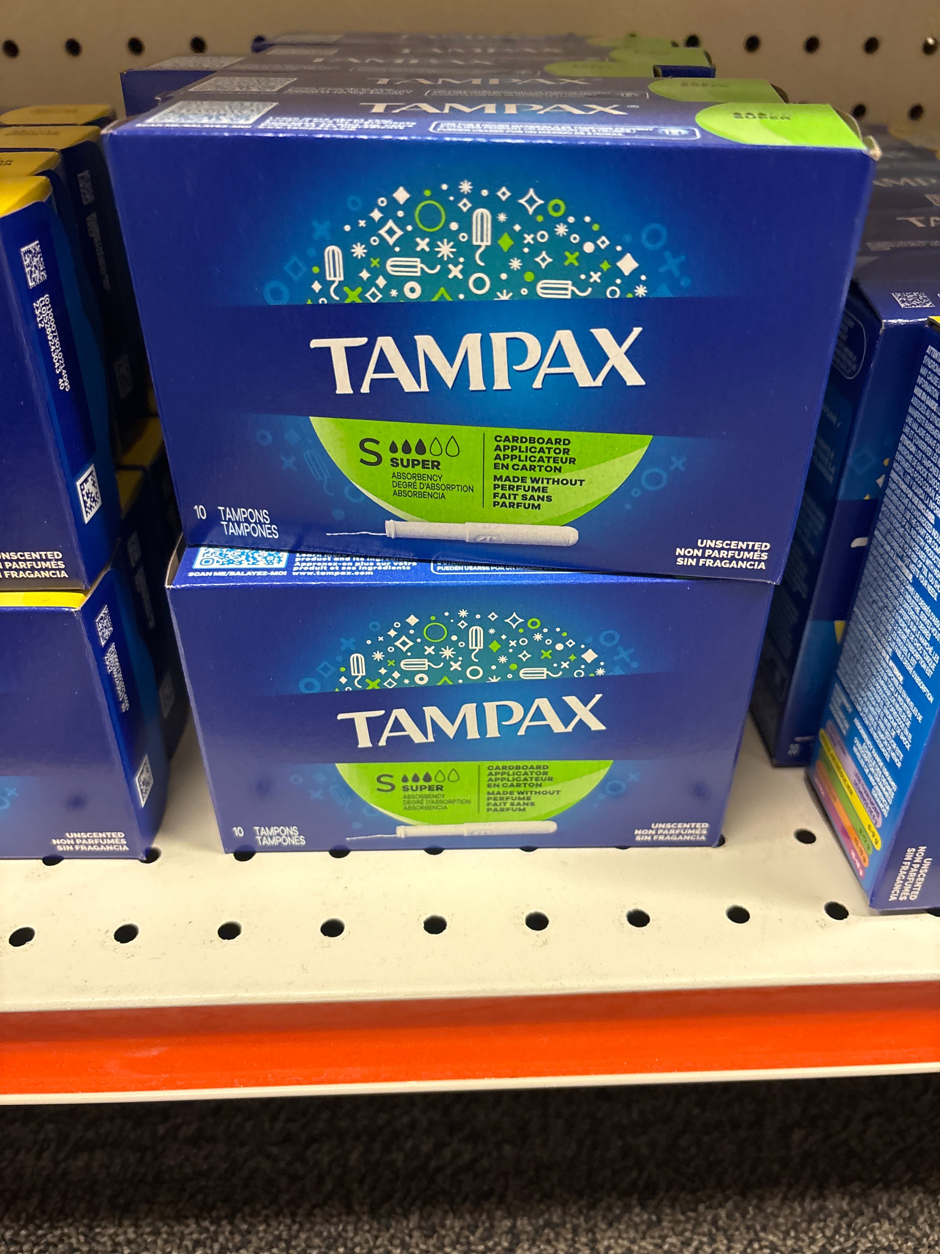 Tampax Super Absorbency Tampons 10 Count – Unscented with Cardboard Applicator