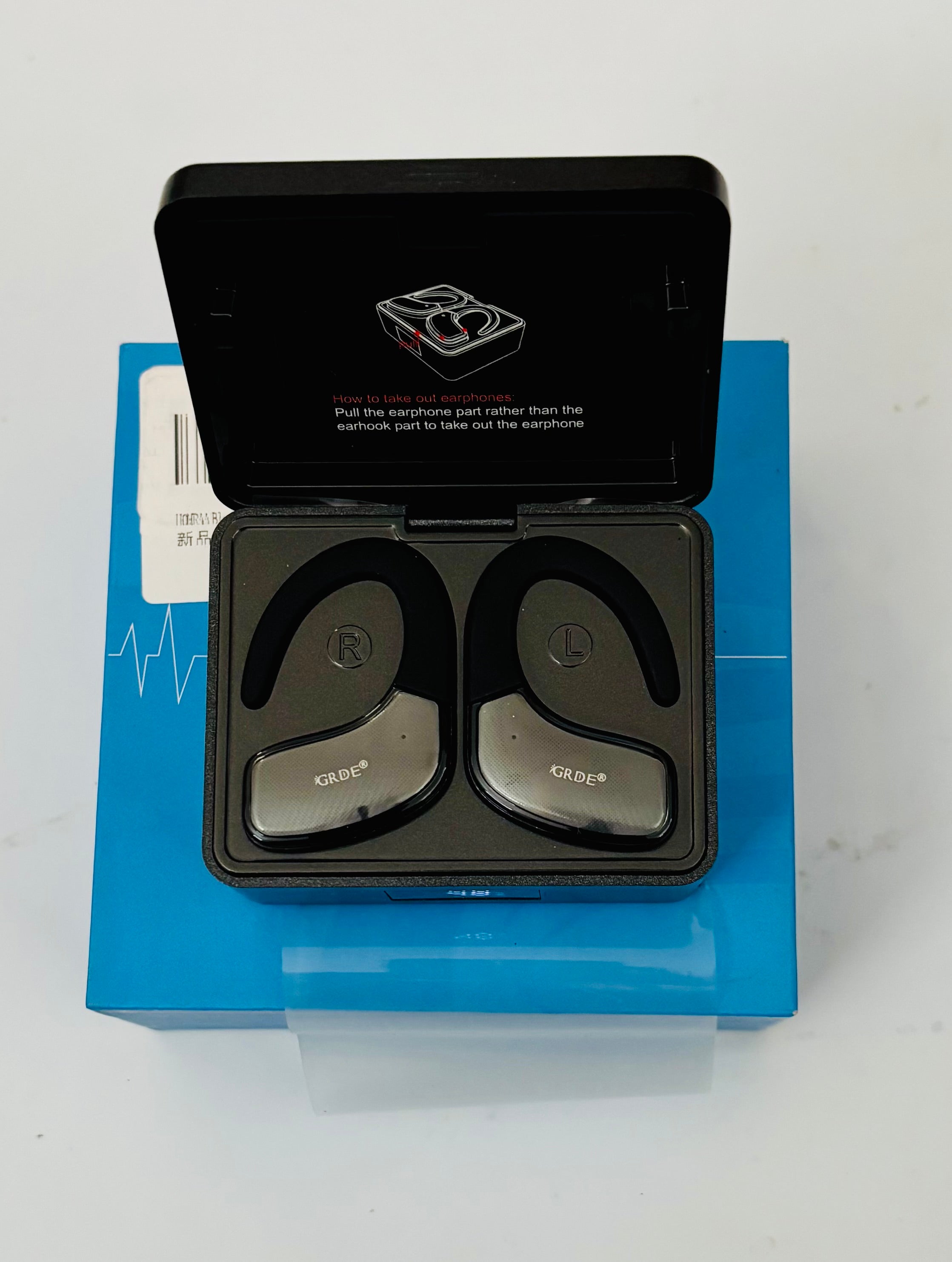 Bluetooth Open Ear Headphones Wireless Sports Earbuds Lightweight Running Earphones with Charging Case