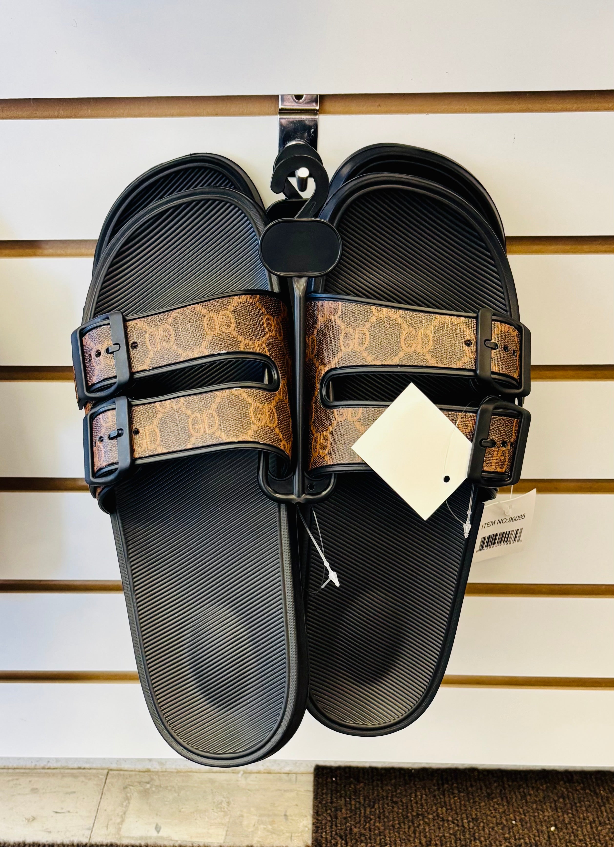 Double Strap Slide Sandals – Adjustable Buckle Casual Comfort Slippers