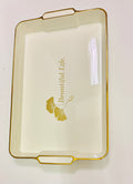 Decorative Serving Tray with Handles – Elegant Coffee Table Tray