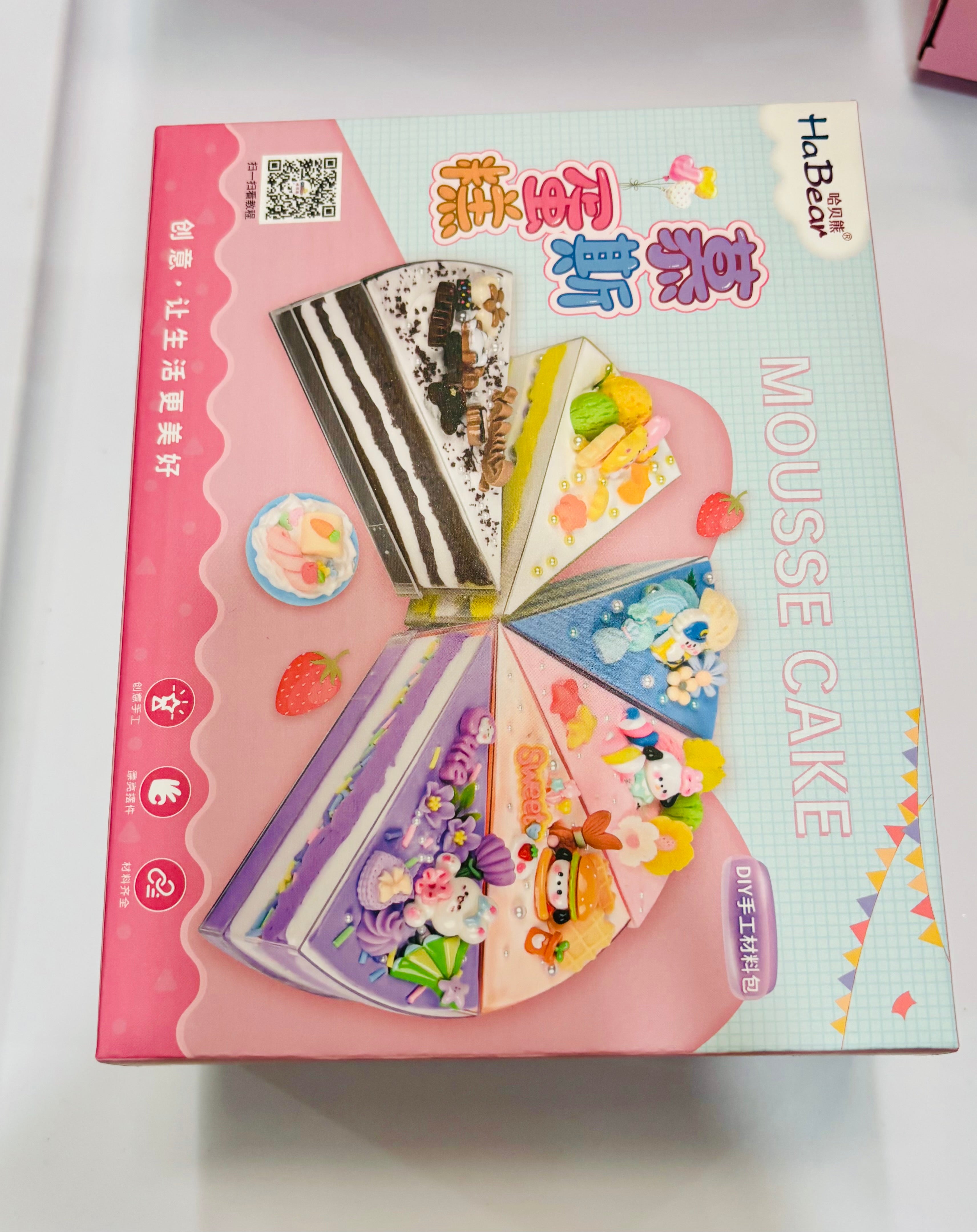 DIY Mousse Cake Craft Kit – Cute Handmade Dessert Decoration Set