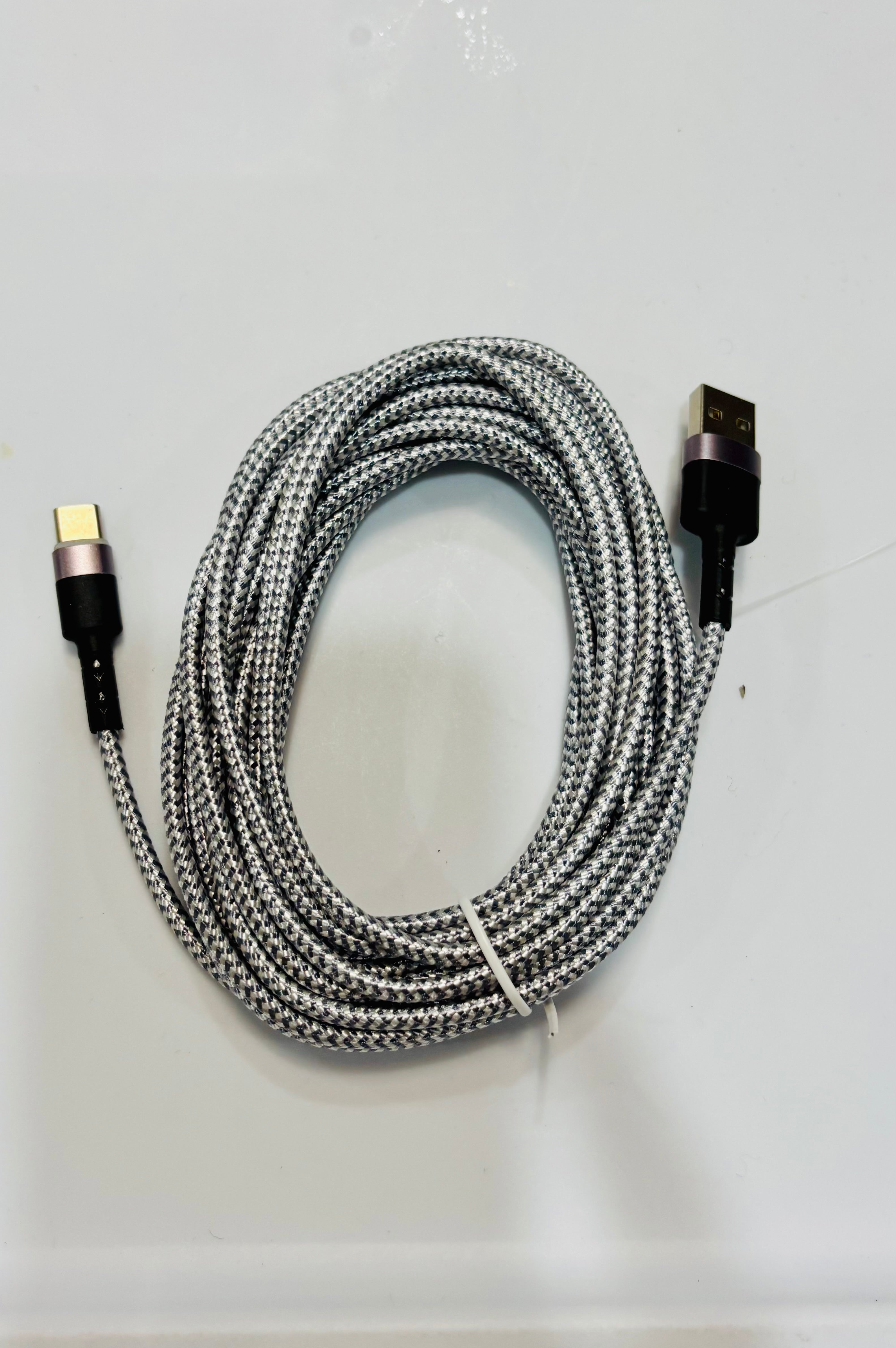 6FT Braided USB-A to USB-C Fast Charging Cable – Durable Nylon Charging Cord for Android, Tablet & Devices