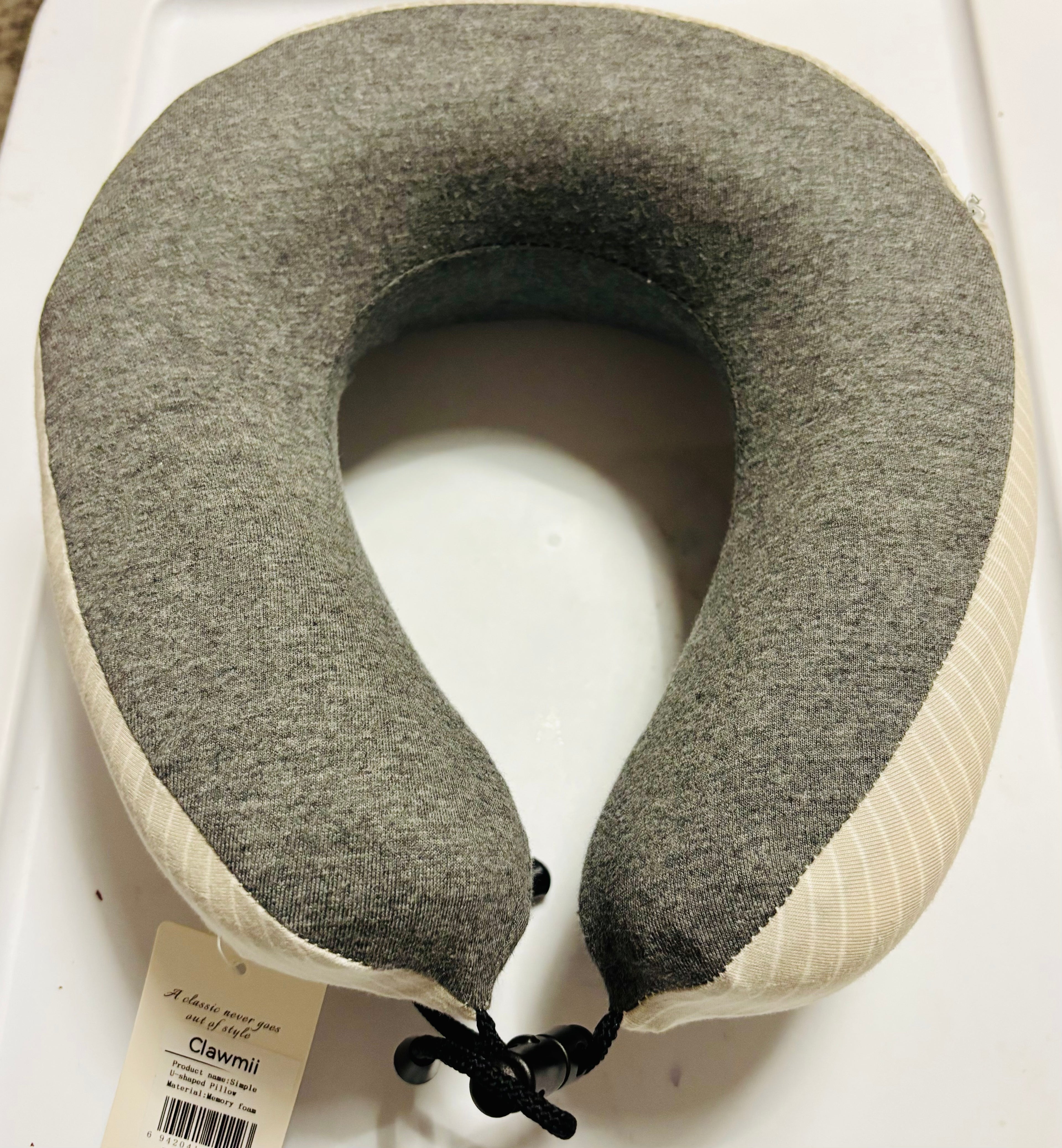Memory Foam Travel Neck Pillow – Adjustable Ergonomic U Shape Neck Support Pillow