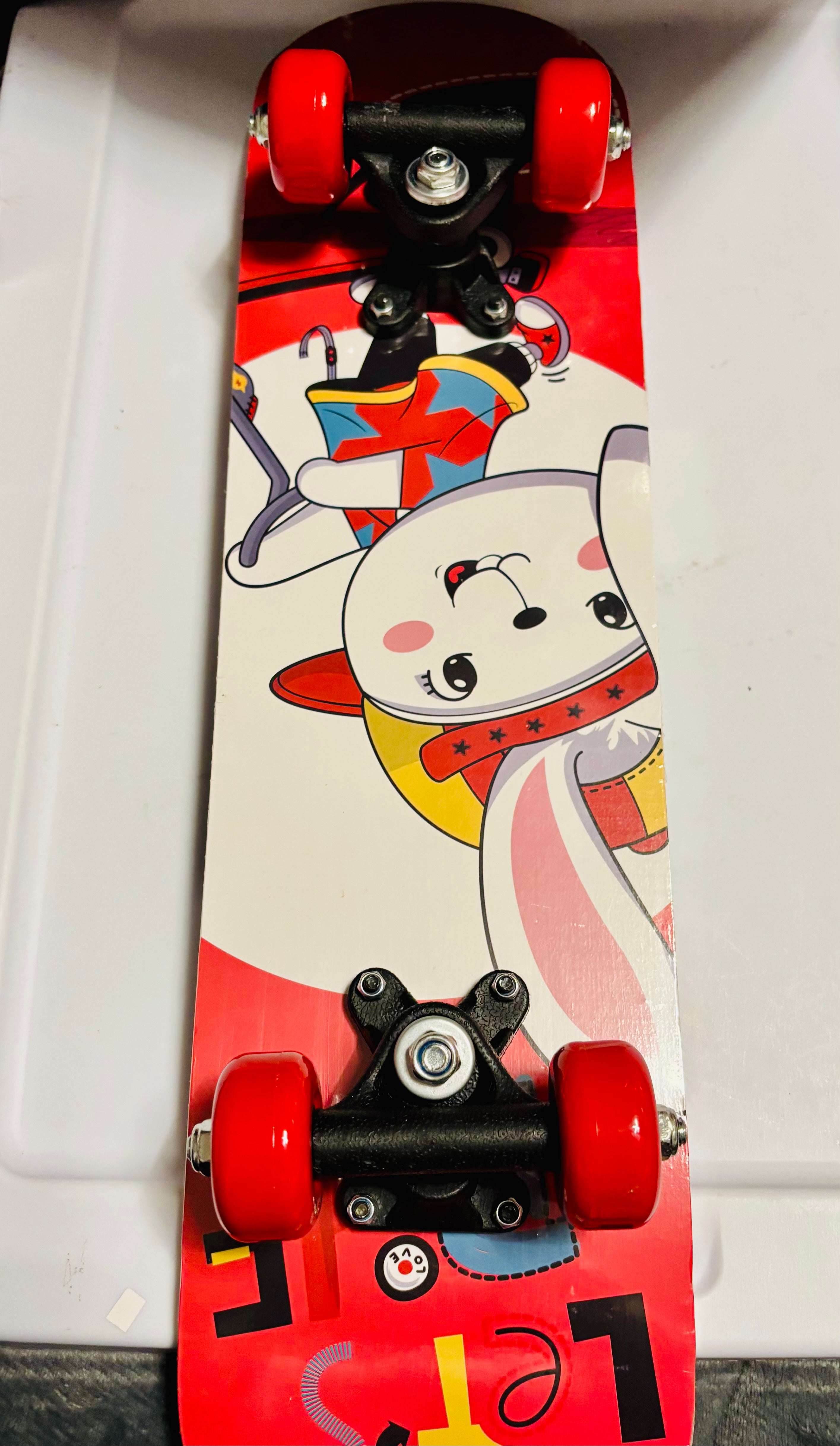 Kids Complete Skateboard – Cute Cartoon Skateboard Beginner Double Kick Deck