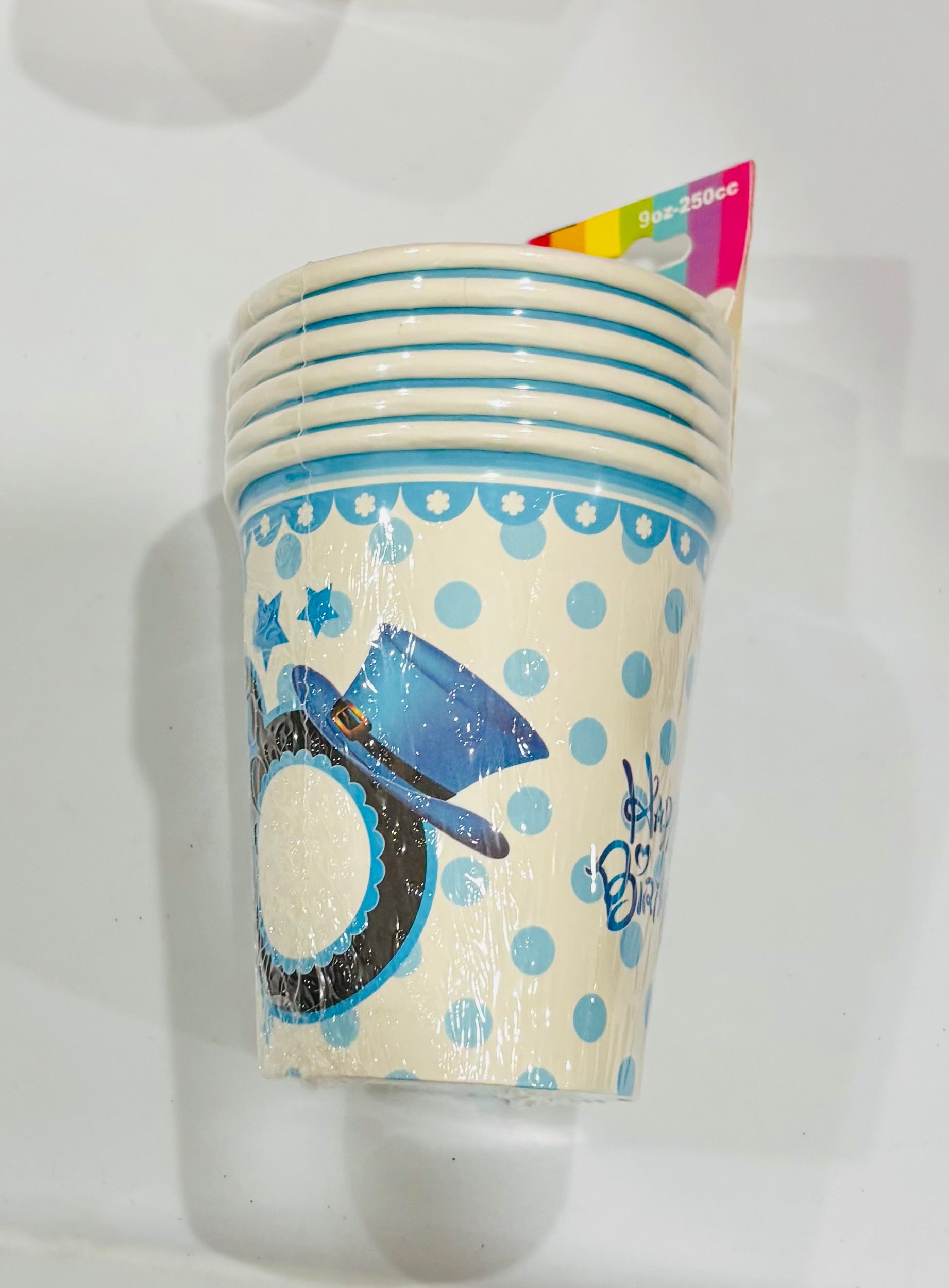 Birthday Paper Cups – Disposable Party Cups (9oz / 250cc, 6Pack)