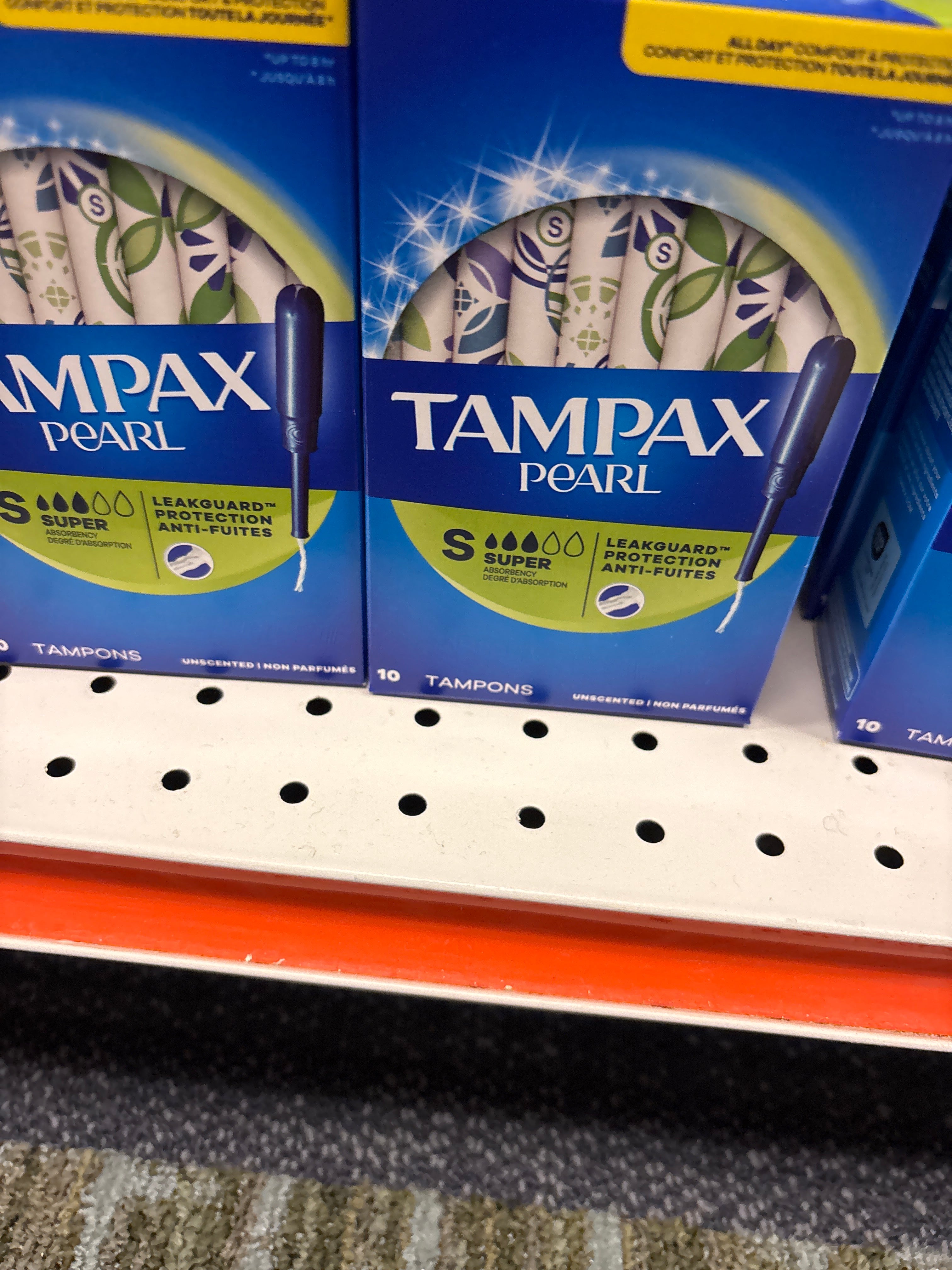 Tampax Pearl Super Tampons 10 Count – LeakGuard Protection, Unscented