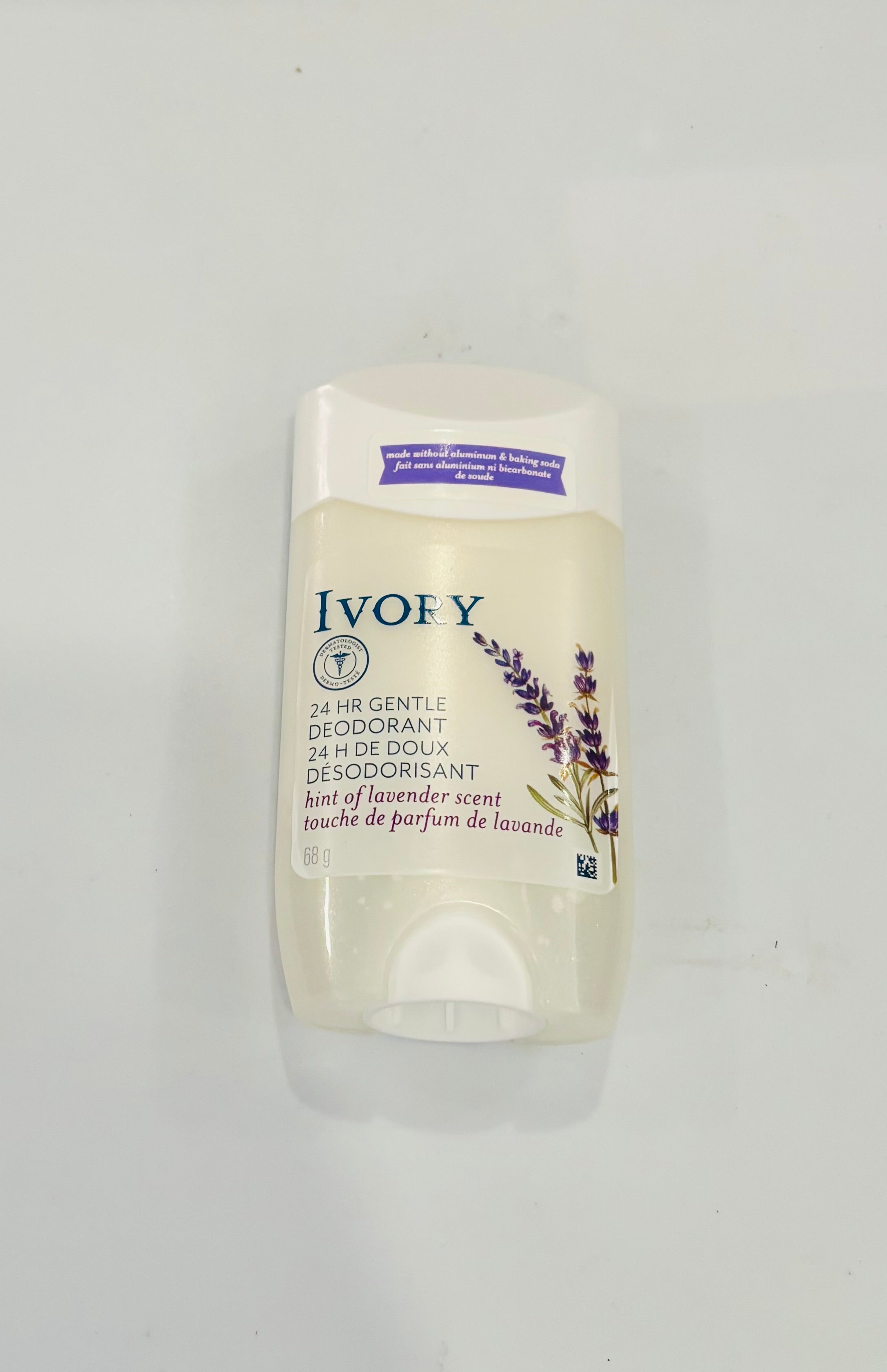 Ivory 24HR Gentle Deodorant Stick 68g – Lavender Scent – Aluminum Free