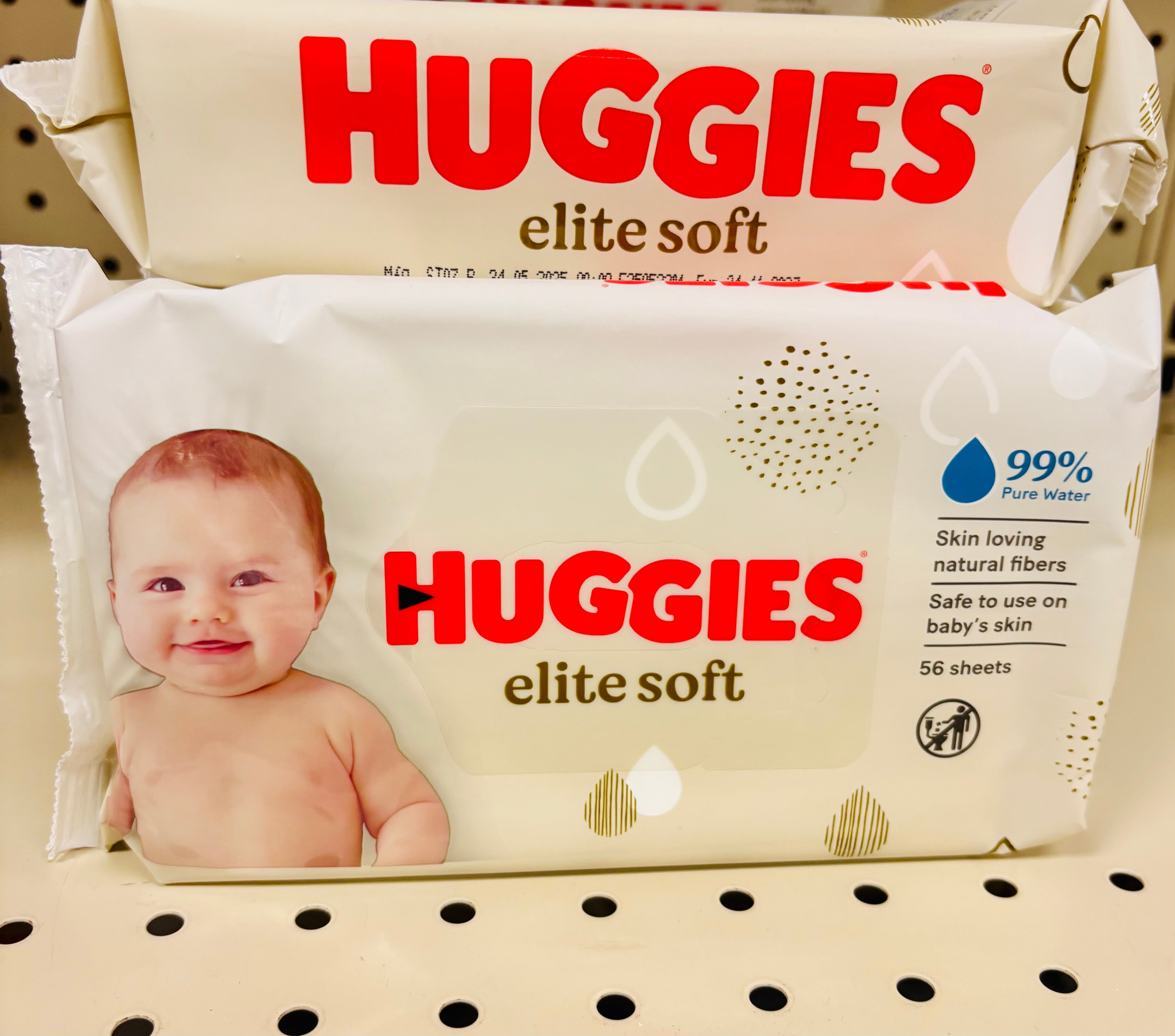 Huggies Elite Soft Baby Wipes 56 Count – 99% Pure Water, Gentle & Safe for Sensitive Skin