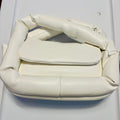 Women’s Padded Shoulder Bag – Soft PU Leather Handbag, Fashion Casual Purse (Cream White)