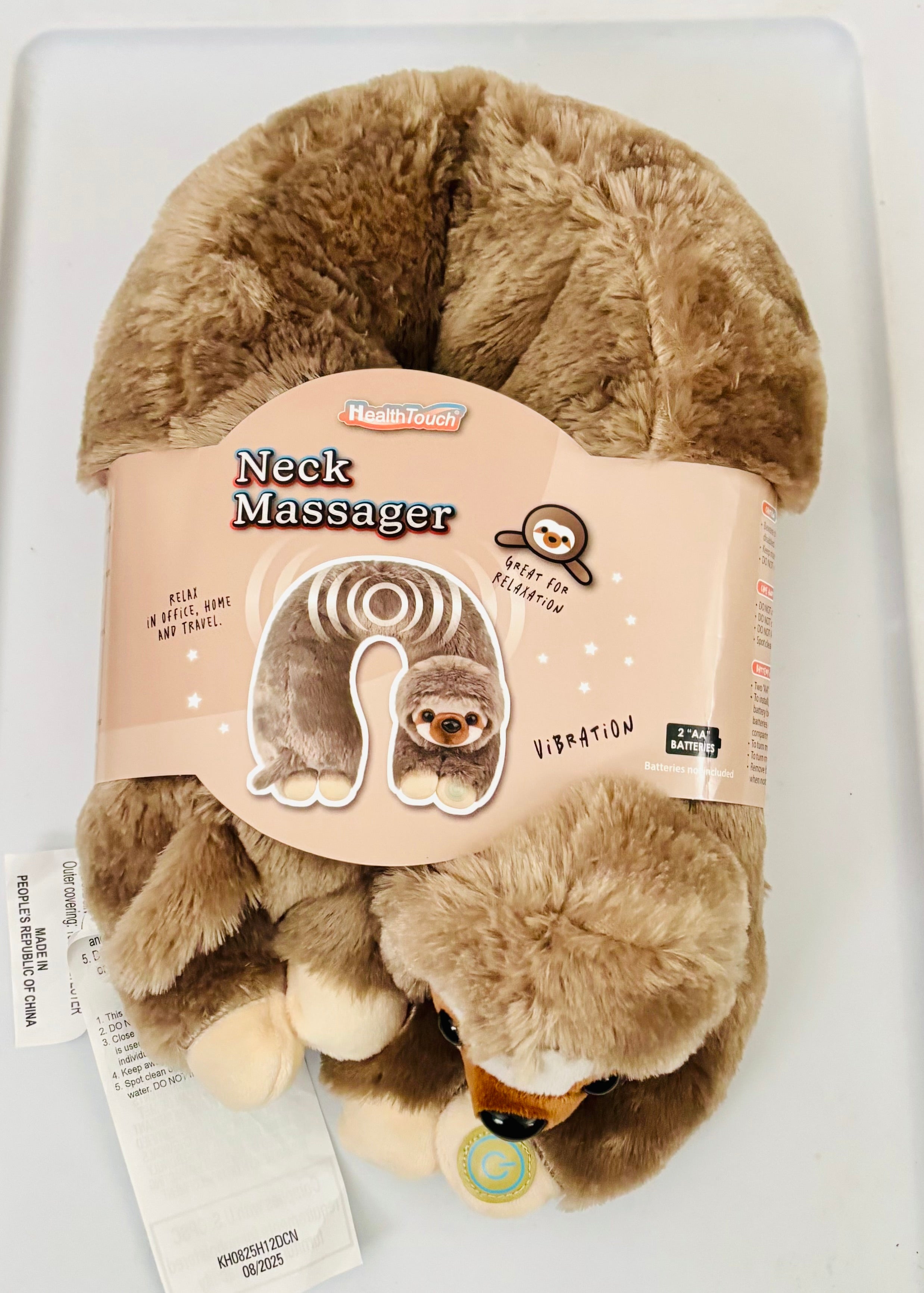 Cute Plush Neck Massager Pillow U Shape Travel Neck Massage Cushion Relaxation Gift