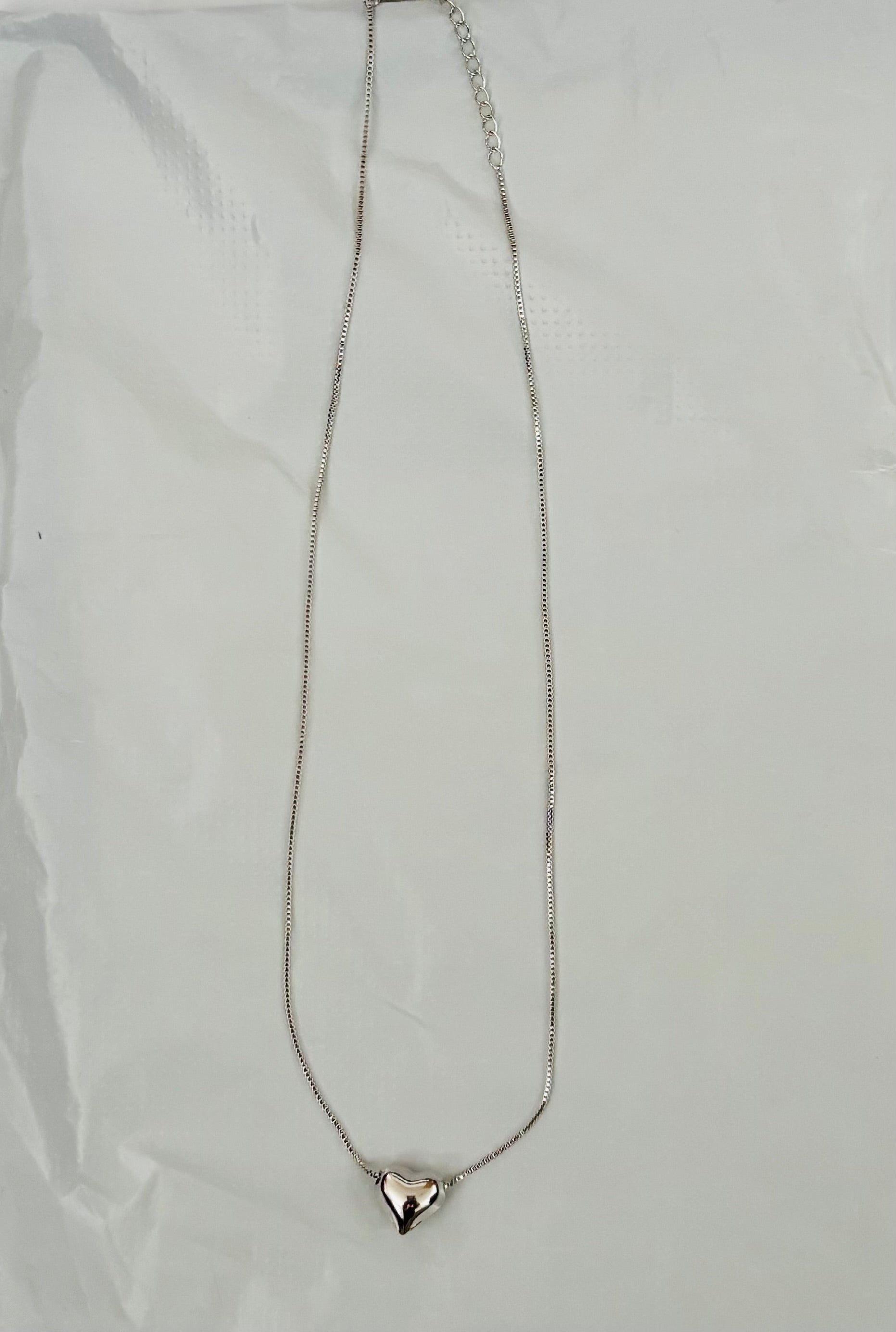 Sterling Silver Heart Necklace S925 Minimalist Heart Pendant Necklace Gift Jewelry for Women