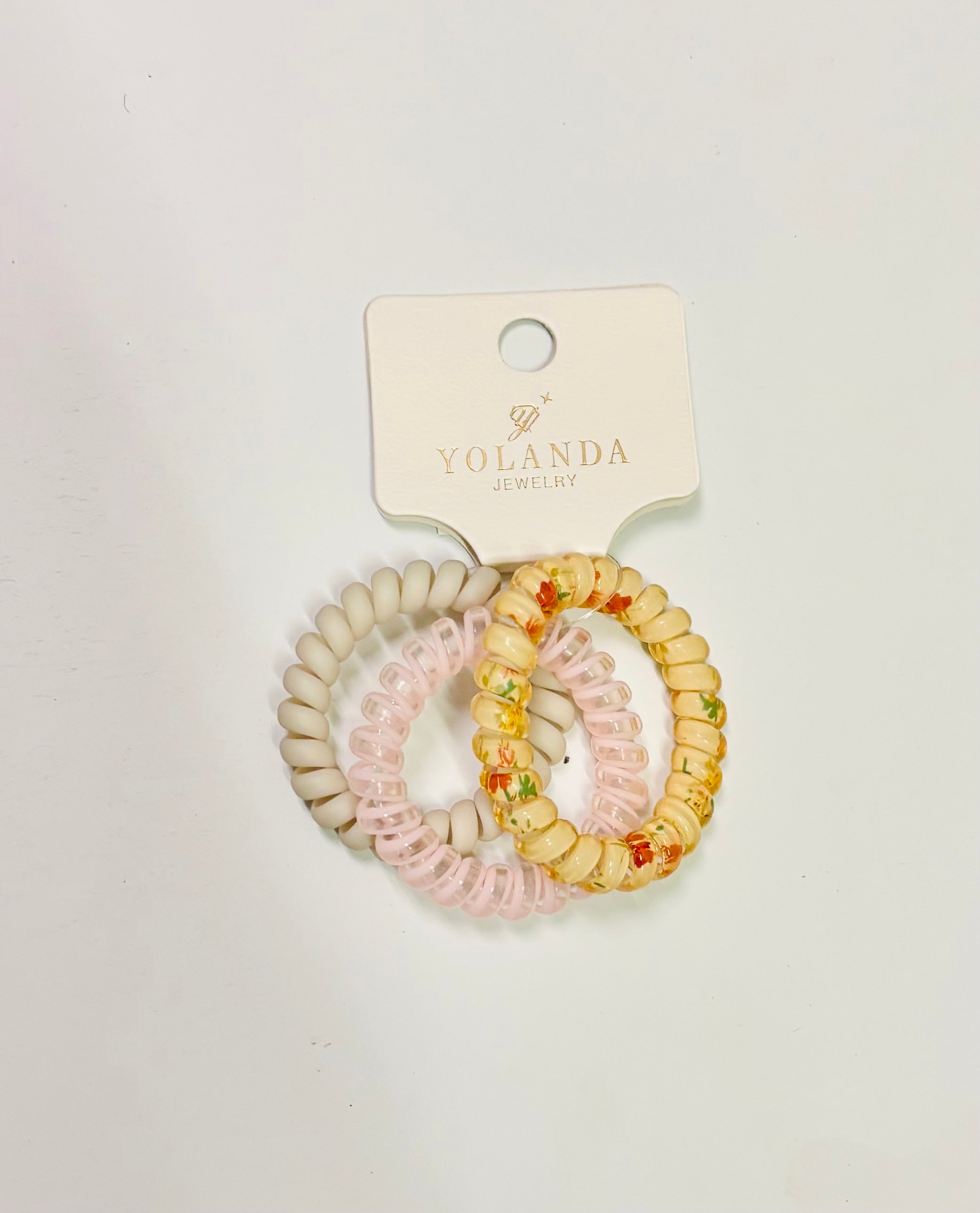 Spiral Hair Tie Set – No Crease Coil Hair Bands for Women & Girls (3 Pack)