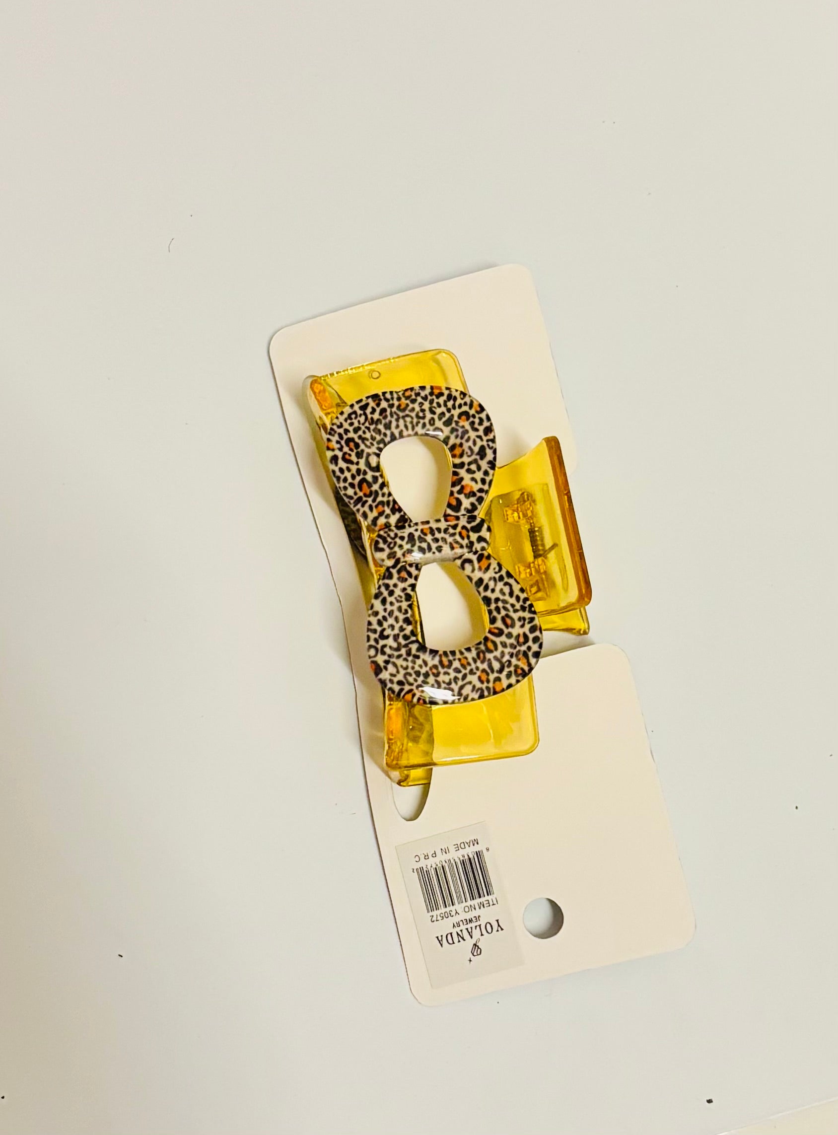 Leopard Print Hair Claw Clip – Acrylic Rectangle Hair Clip for Women