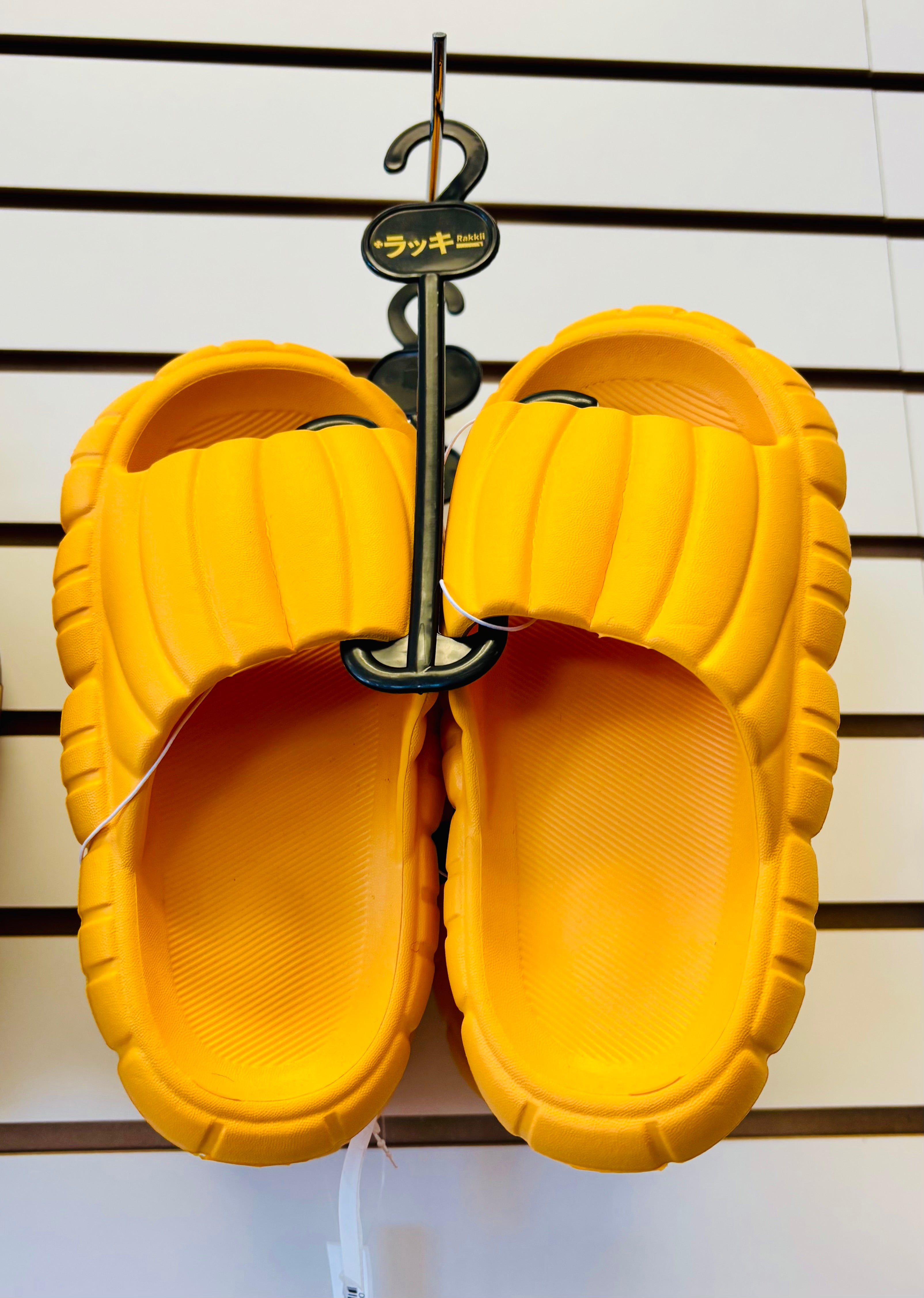 Cloud Cushion Slide Slippers – Thick Sole Soft Comfort Slides (Bright Yellow)
