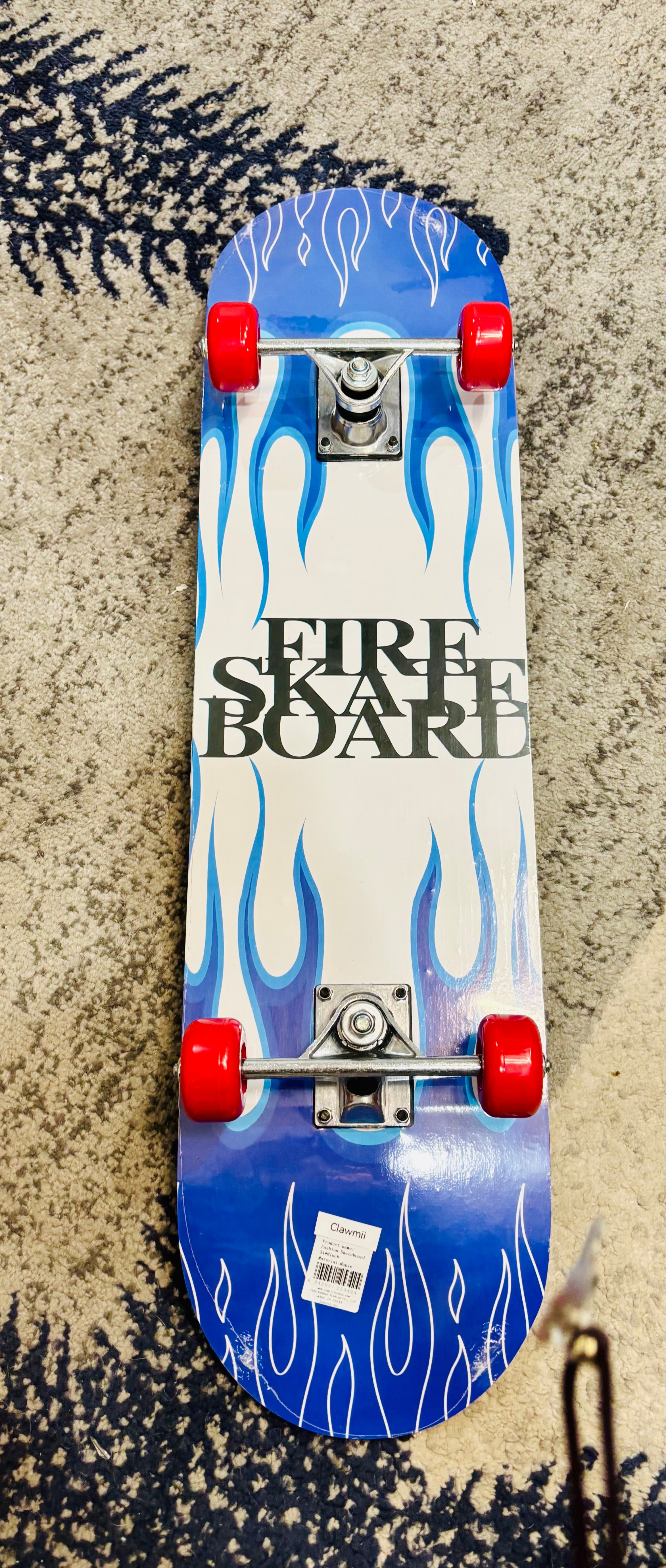 Complete Skateboard Flame Graphic Beginner Skateboard for Kids Teens