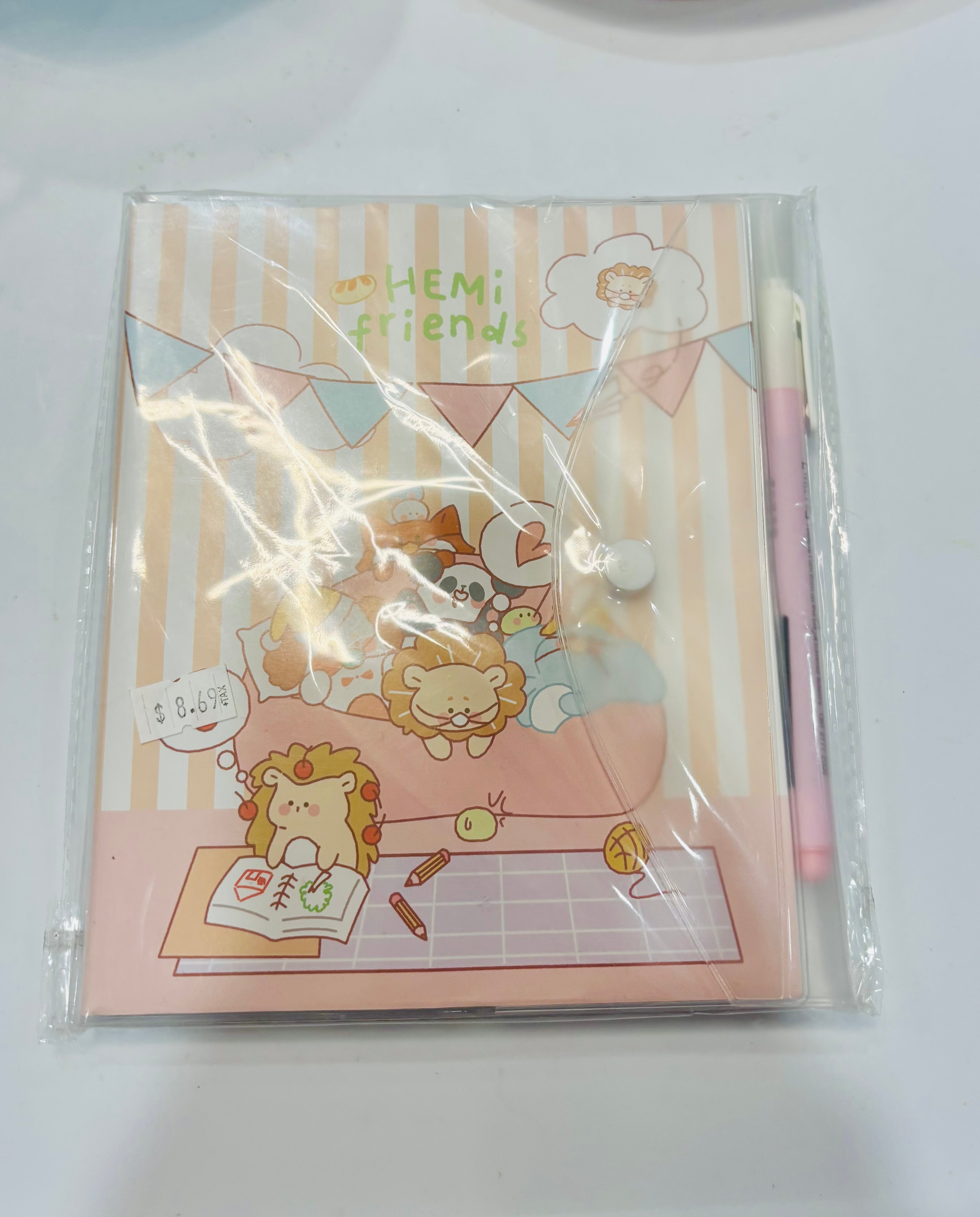 Cute Cartoon Notebook Set with Pen – Portable Journal for School and Office