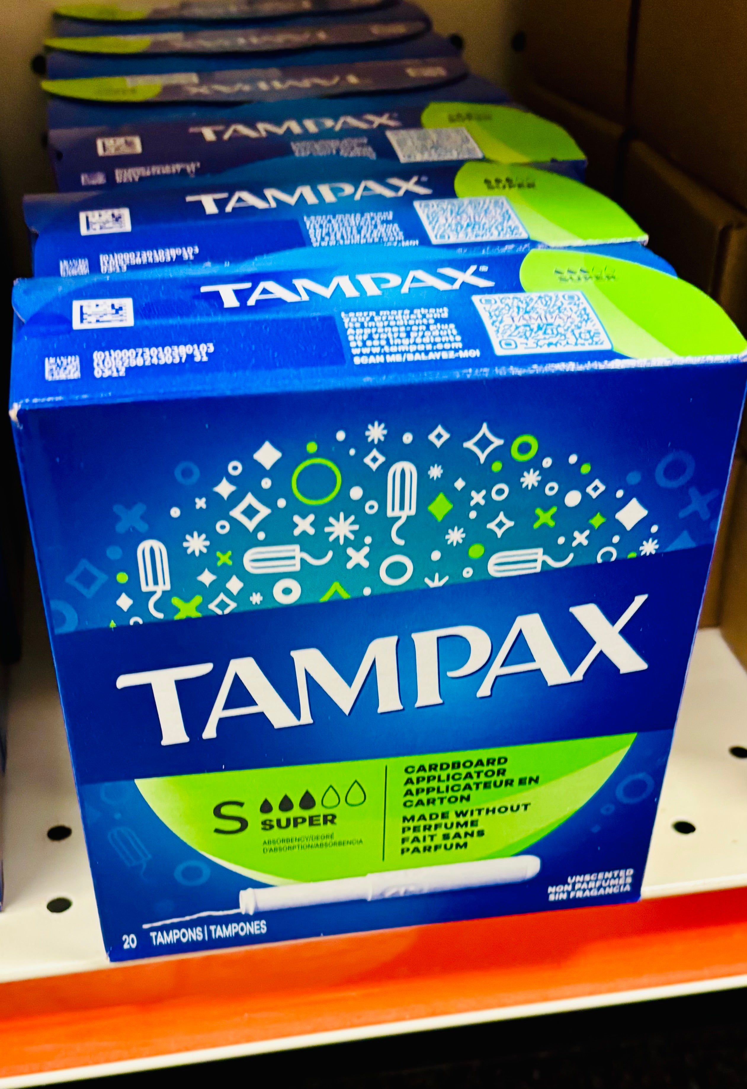 Tampax Super Absorbency Tampons 20 Count – Unscented with Cardboard Applicator