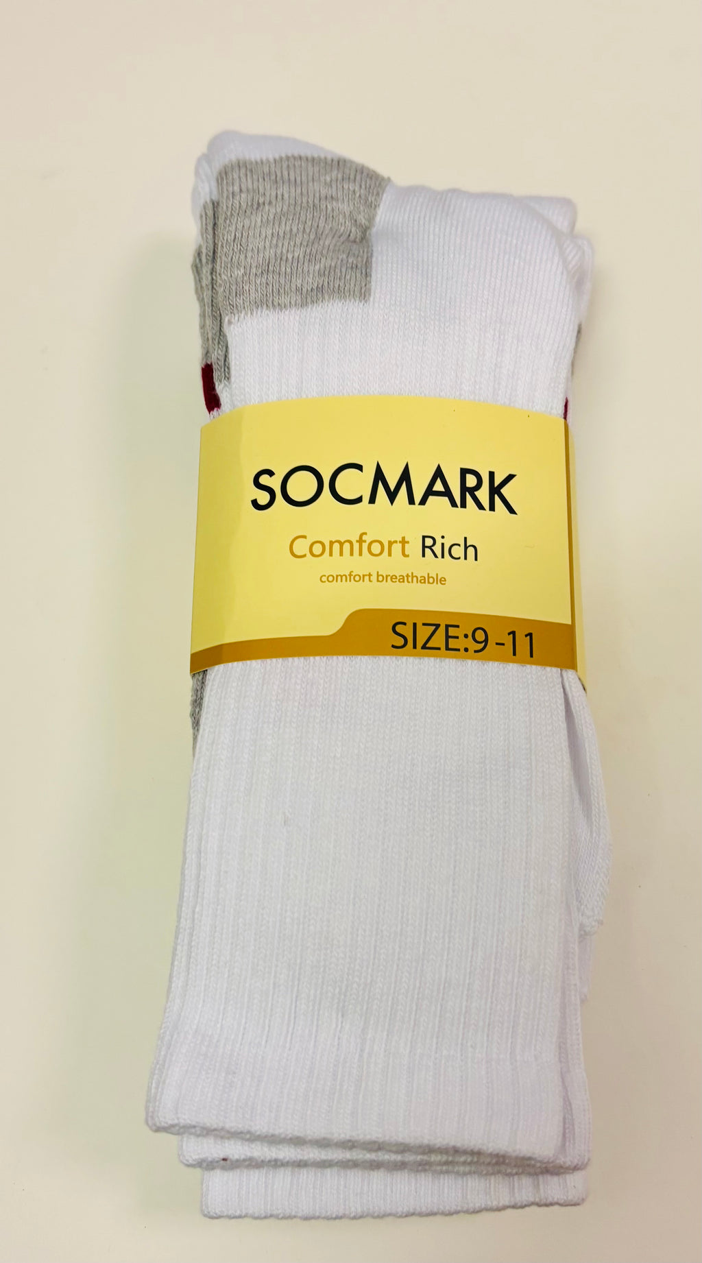 Crew Cushion Sports Socks – Breathable Athletic Socks (Size 9-11)