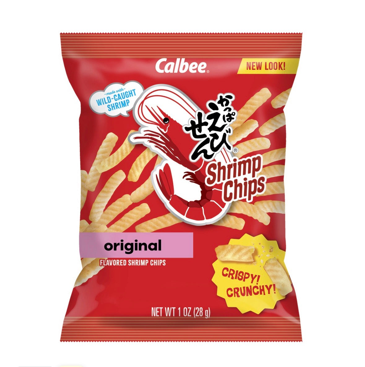 Calbee Original Shrimp Chips Japanese Crispy Seafood Snack 1oz
