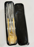 Gold Stainless Steel Chopsticks Set with Case – Reusable Flatware Gift Set