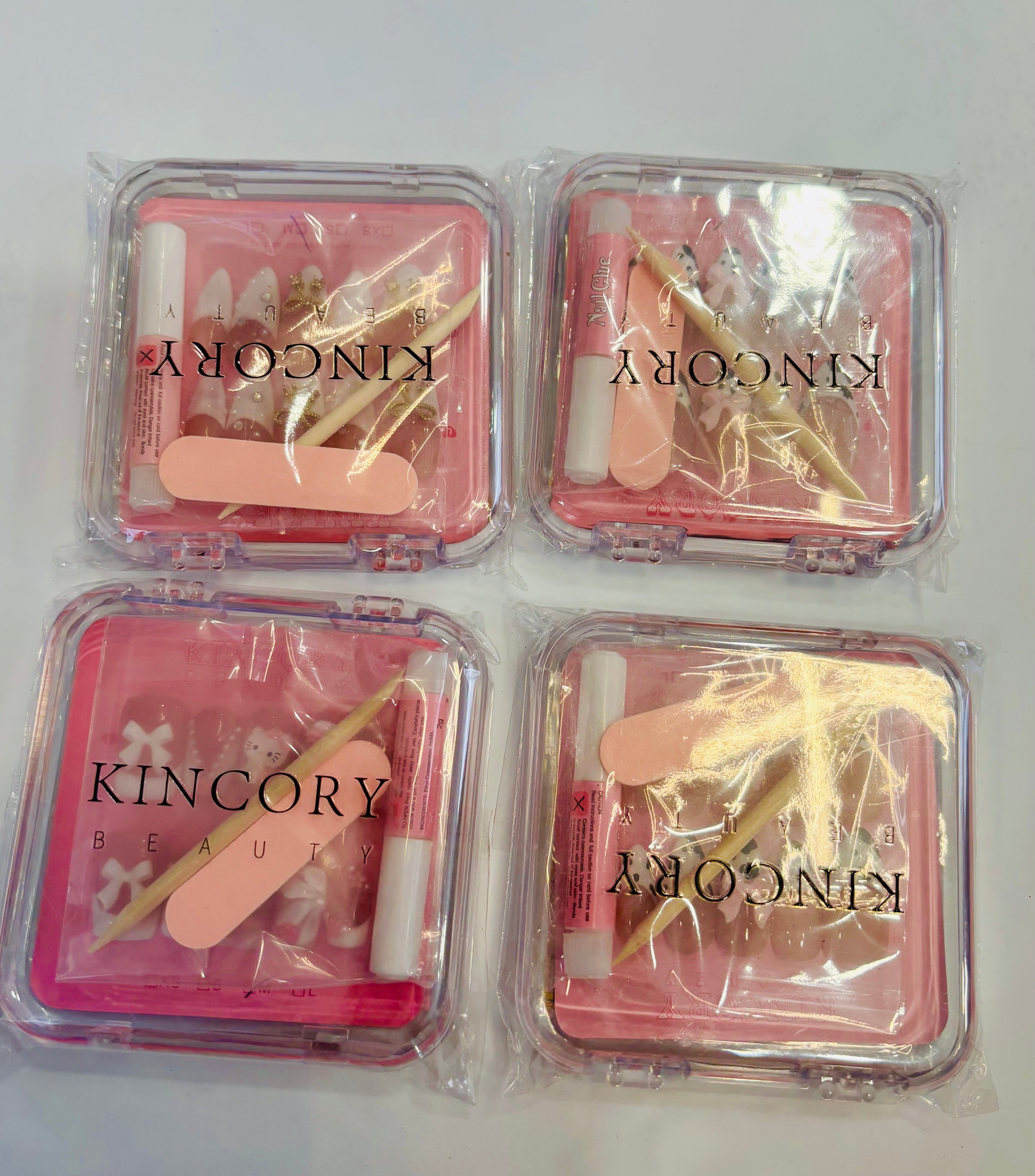 Reusable Press On Nails Kit – Fake Nails Set with Glue and Nail Tools (1 set)