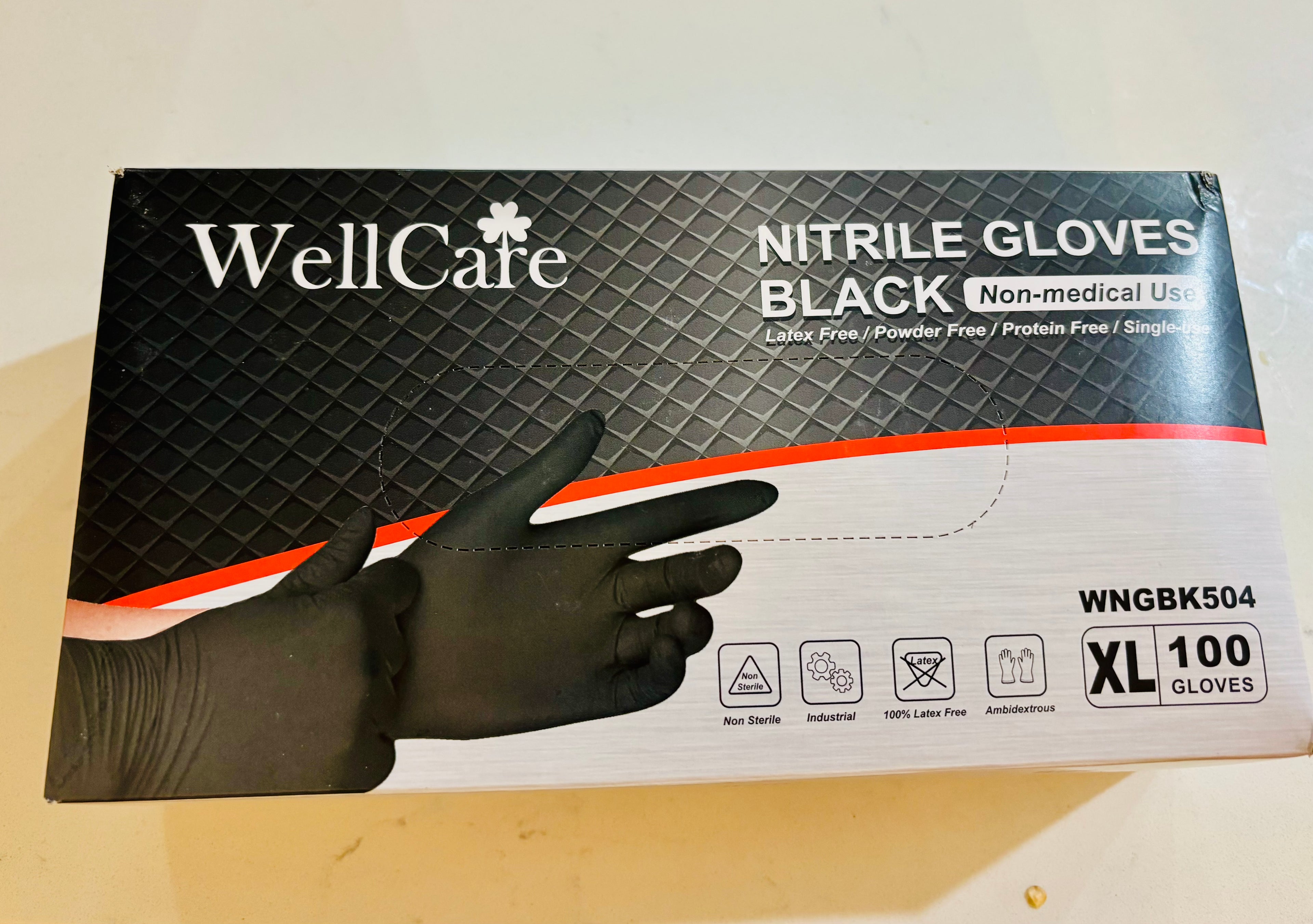 Black Nitrile Gloves – Latex Free Disposable Gloves for Industrial & Daily Use (100 Count)