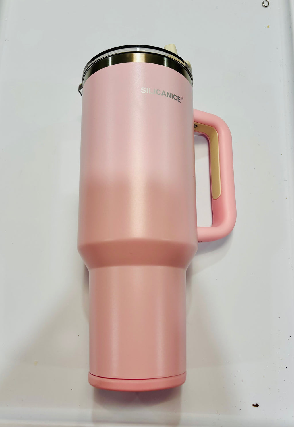 Silicanice Large Insulated Tumbler with Handle – Stainless Steel Travel Mug